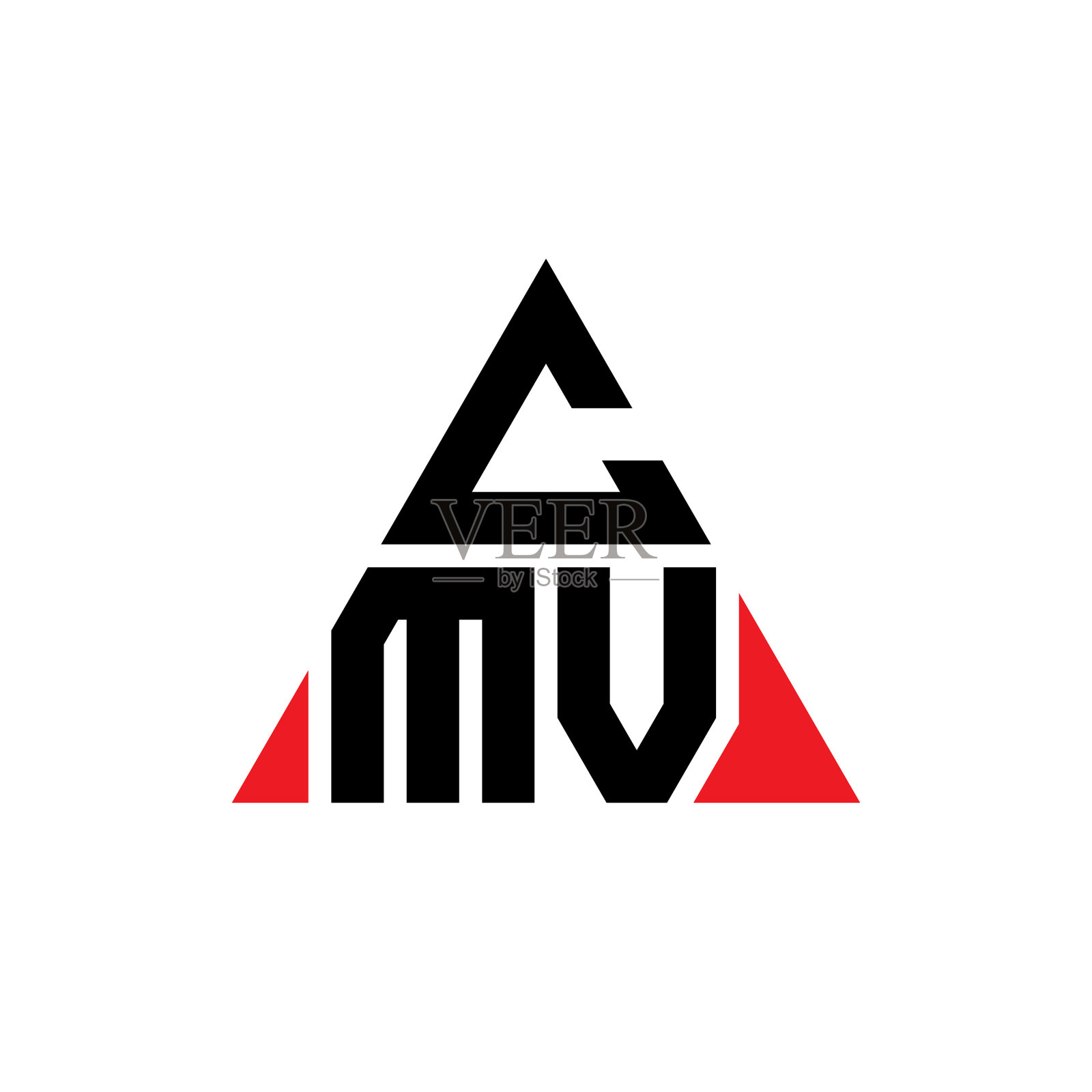CMV三角形字母标志设计用三角形插画图片素材