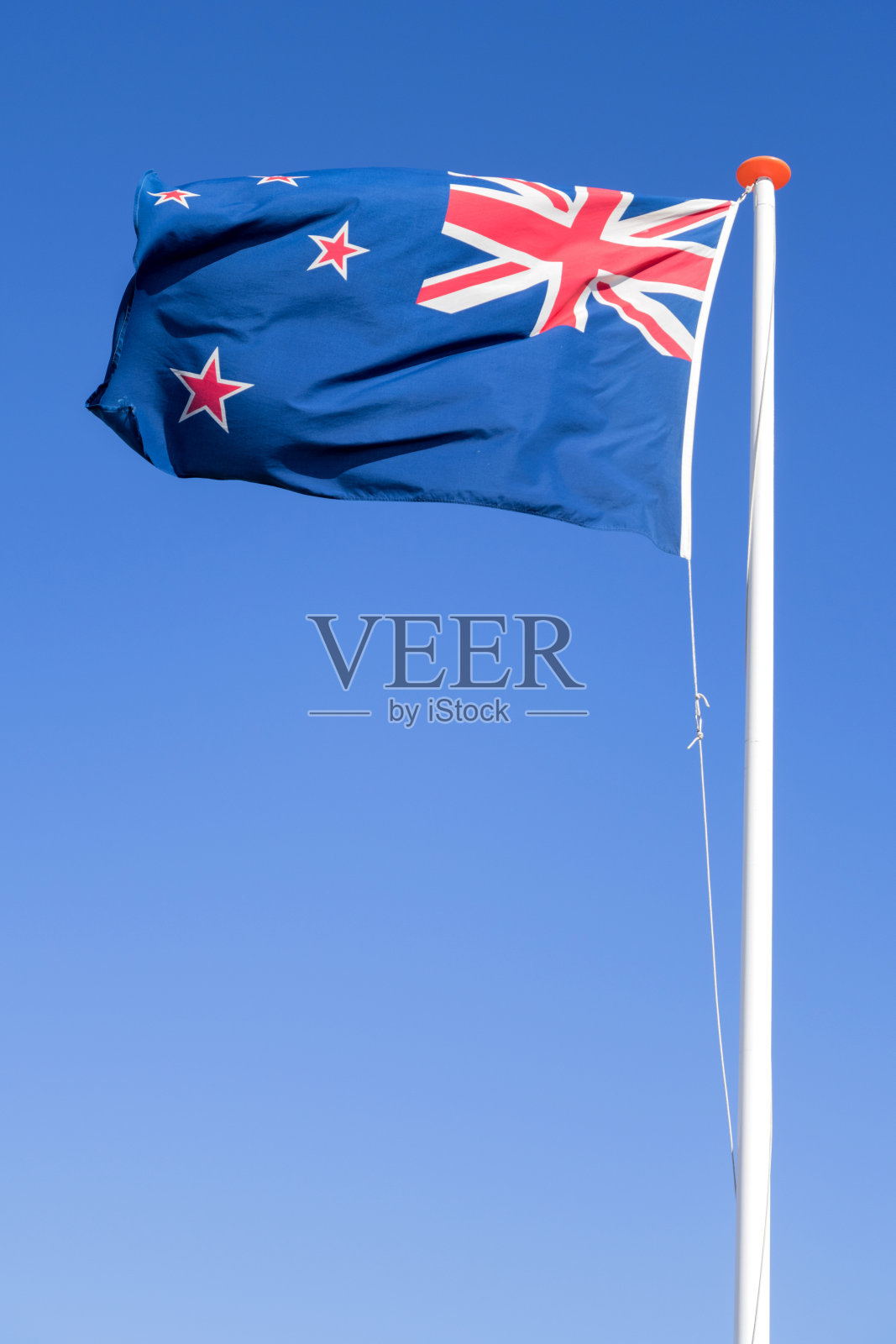 风中飘扬的新西兰国旗照片摄影图片