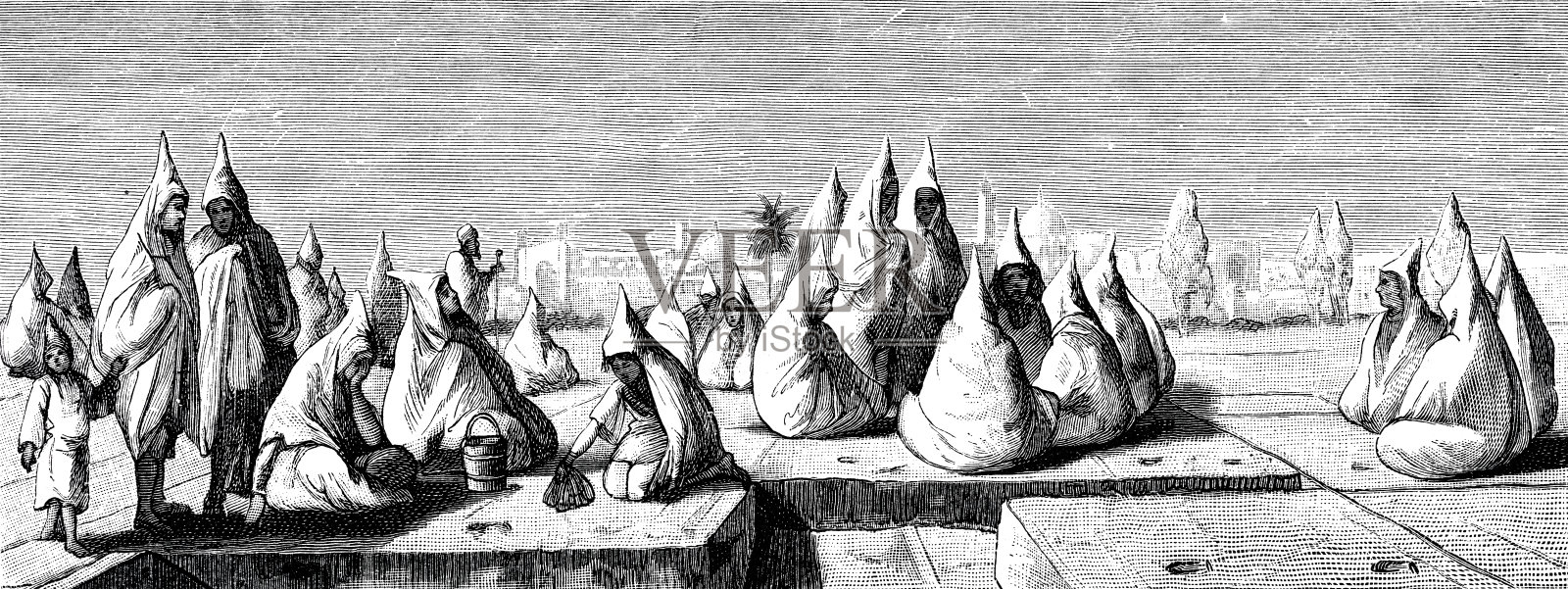 突尼斯,犹太人墓地插画图片素材