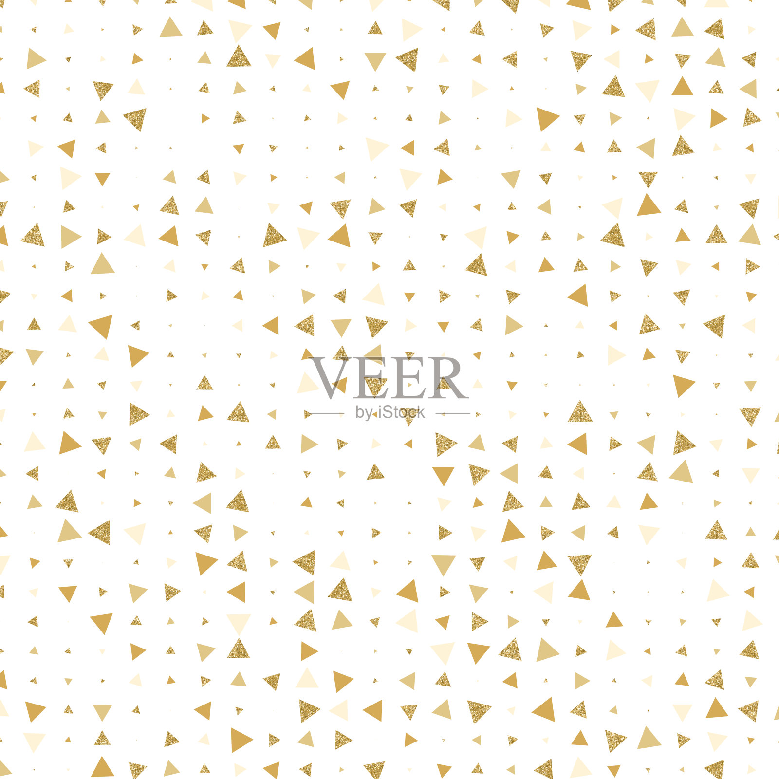 规则图案的金色大小的三角形插画图片素材