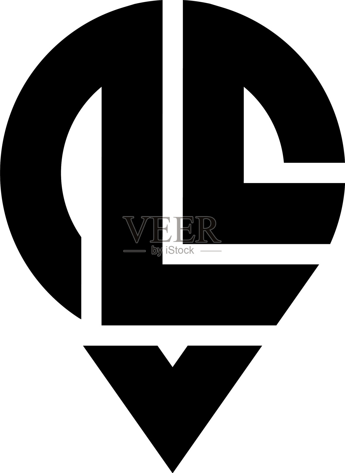 标志字母l标记针指针插画图片素材