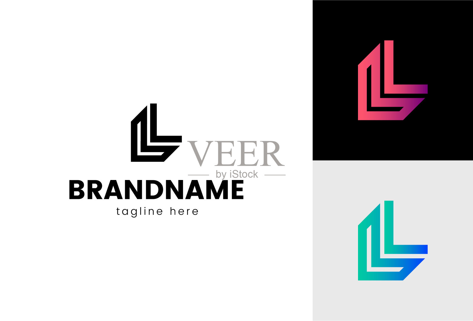 L字标志套装插画图片素材