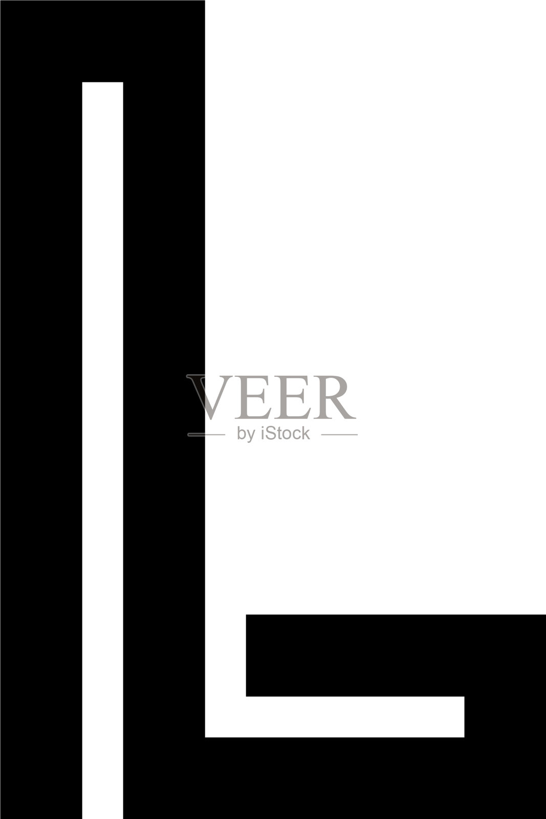 一个粗线字母标识l插画图片素材