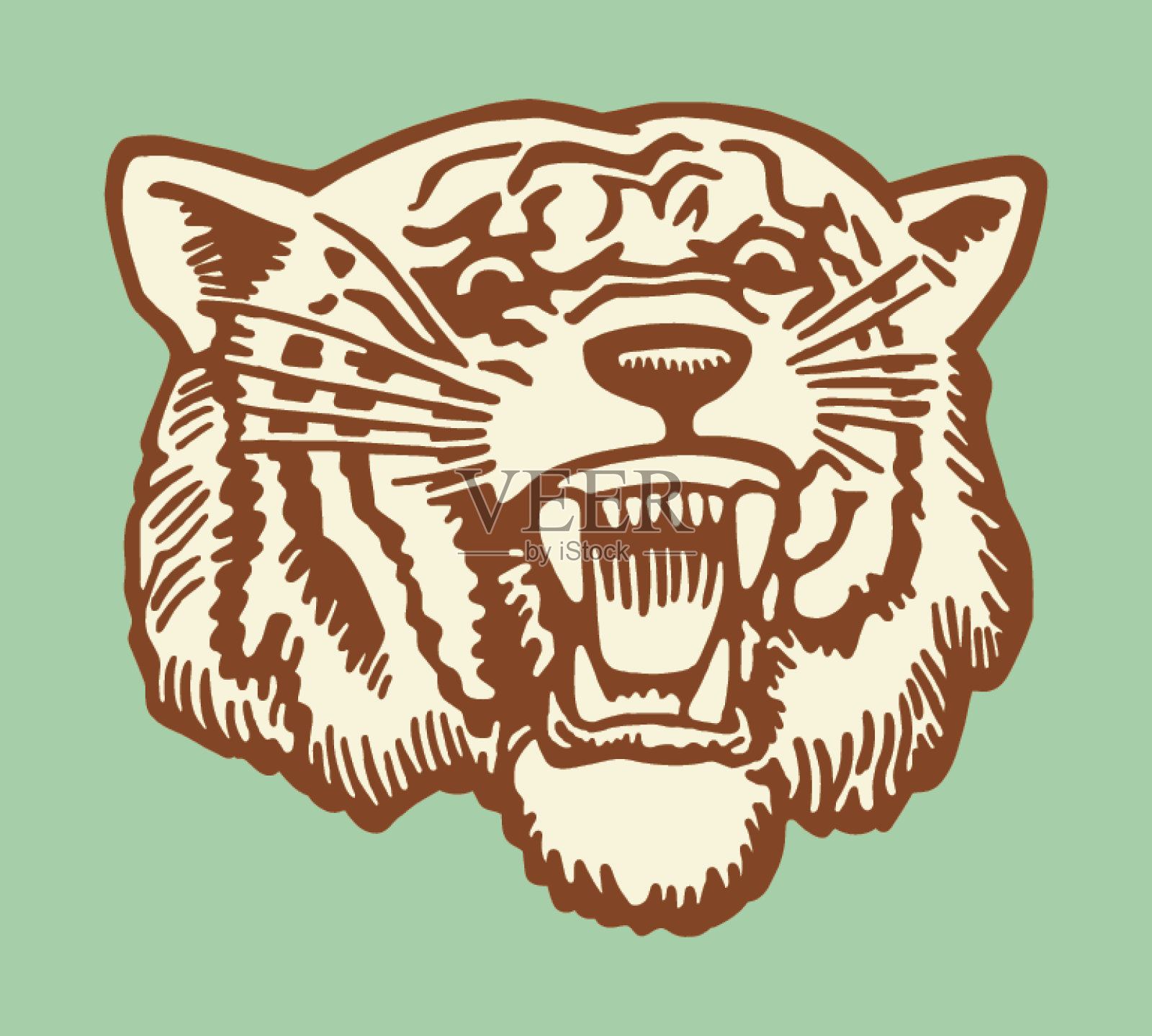 凶猛的老虎插画图片素材