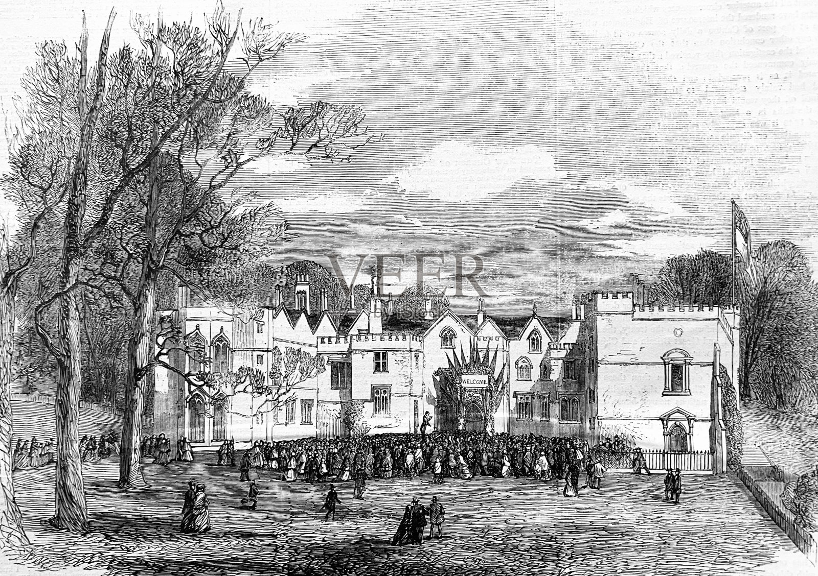 布里斯托尔附近的阿什顿法院插画图片素材