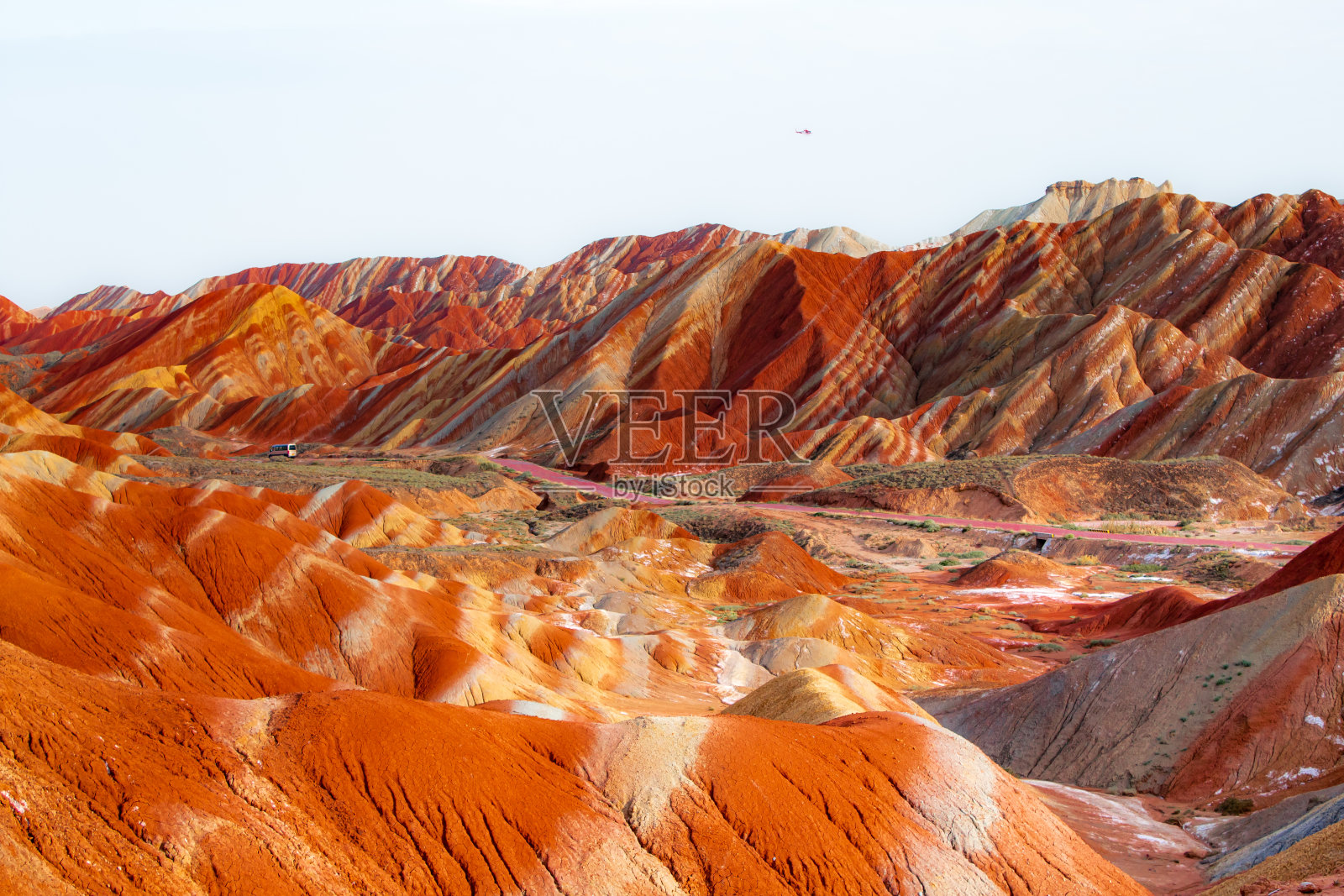 张掖七彩丹霞地貌景区。全景背景图像照片摄影图片