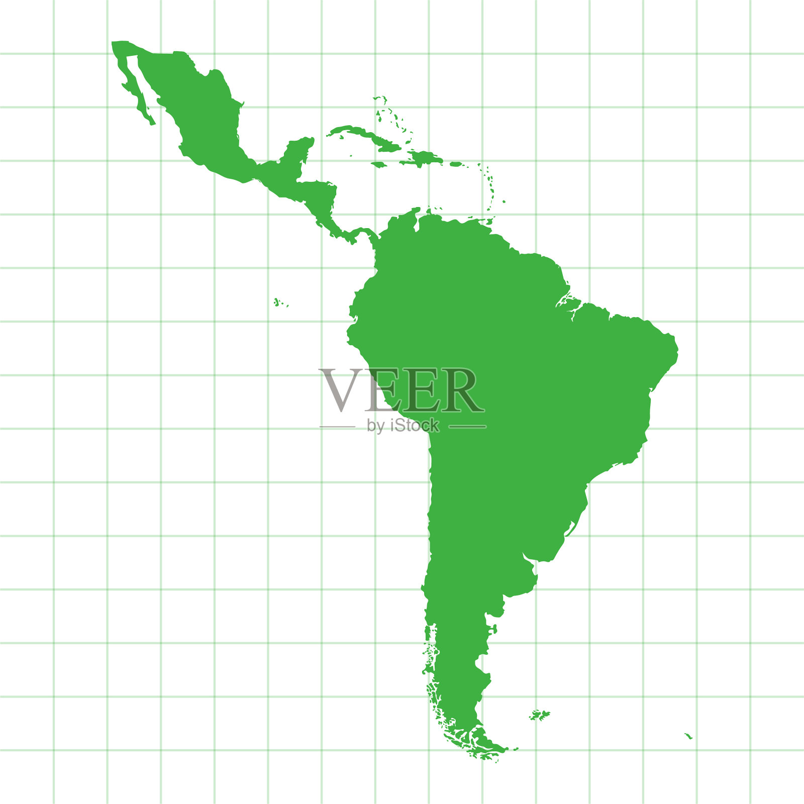 南美洲和中美洲地图插画图片素材