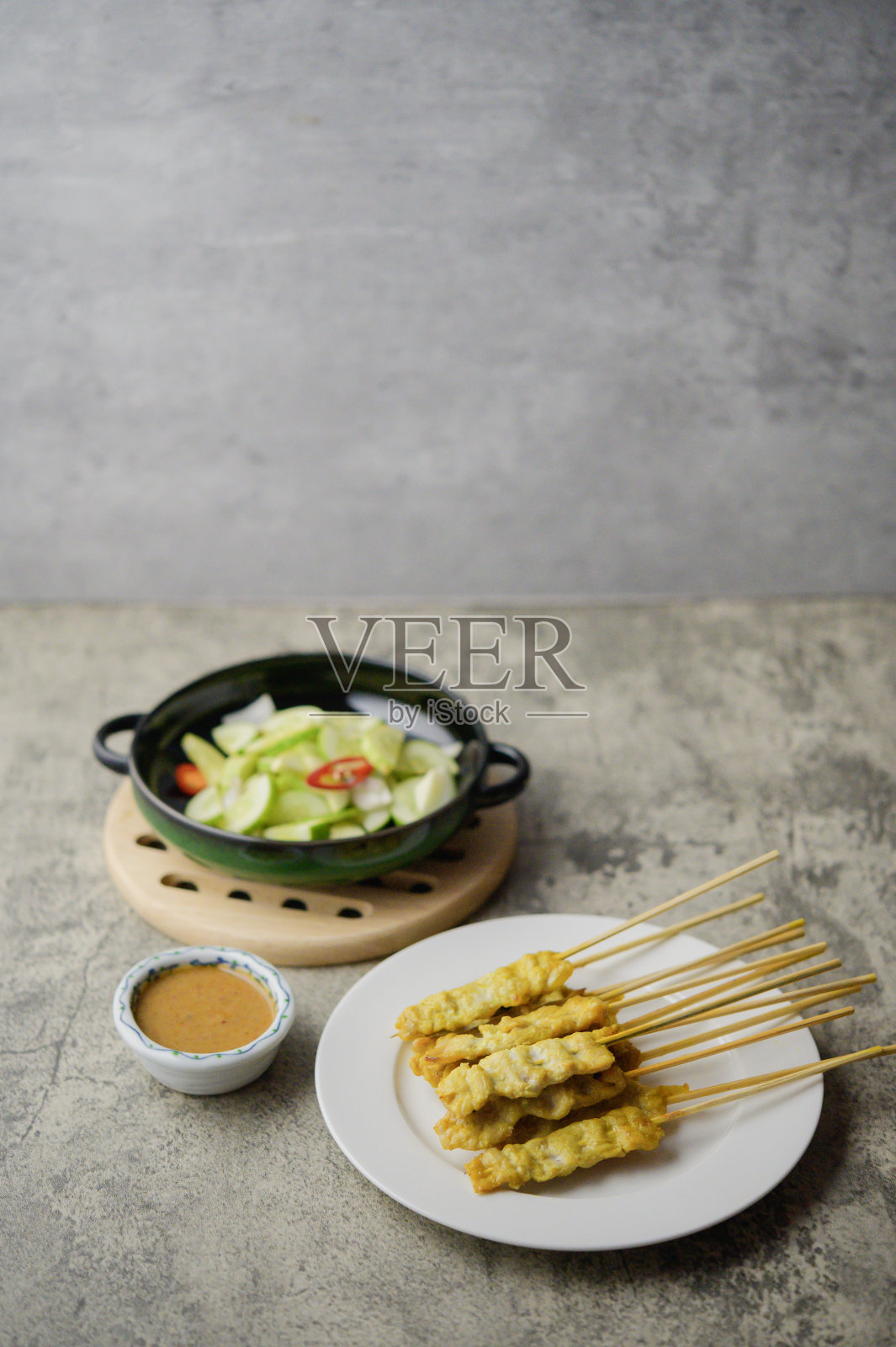 猪肉沙爹照片摄影图片