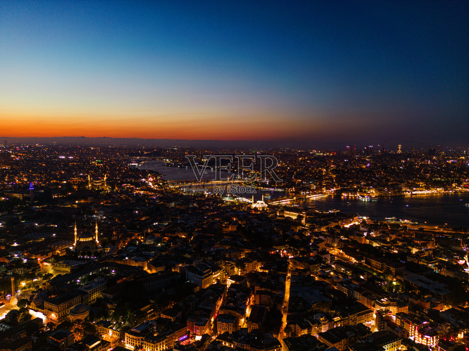 伊斯坦布尔夜景照片摄影图片