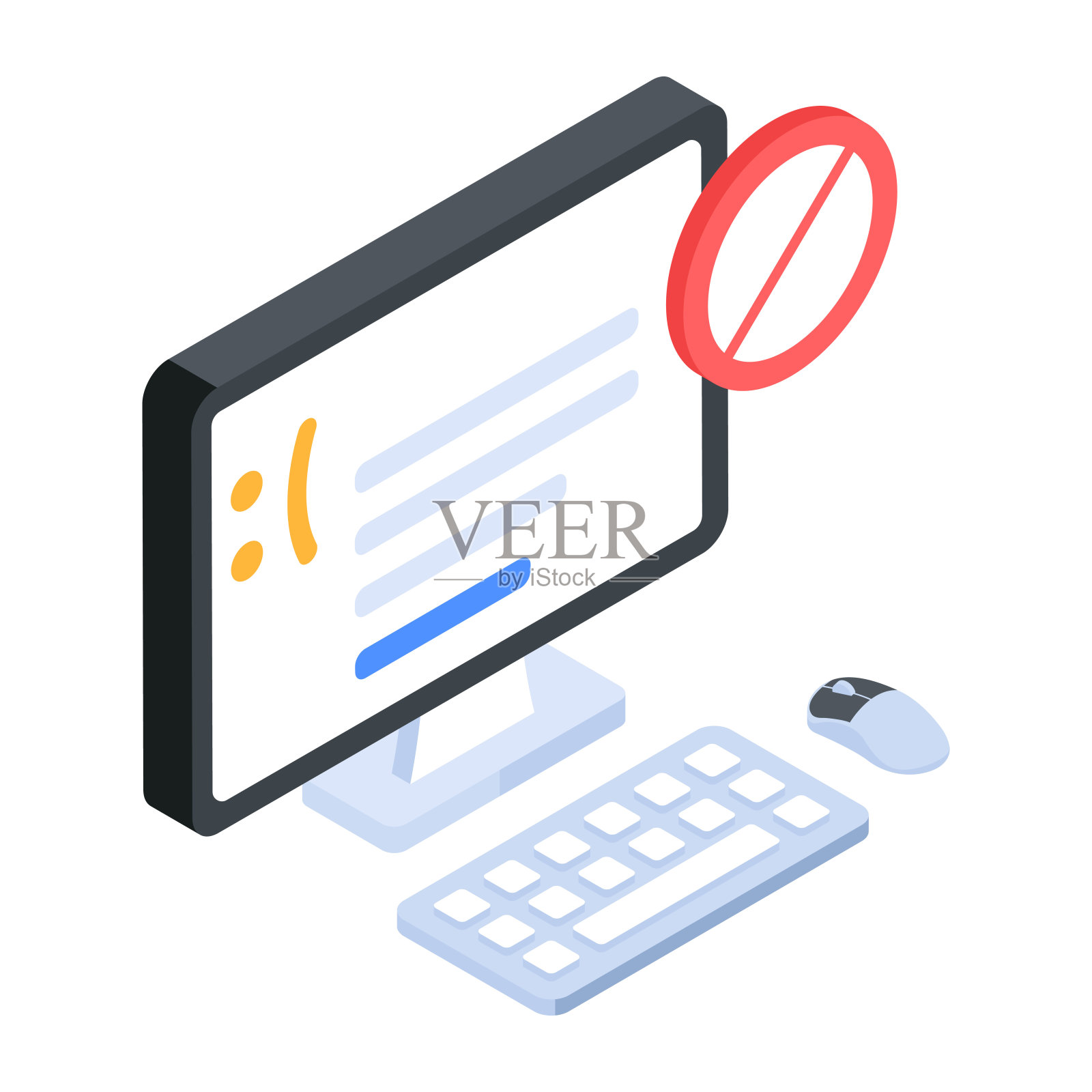 安全和黑客等距图标插画图片素材