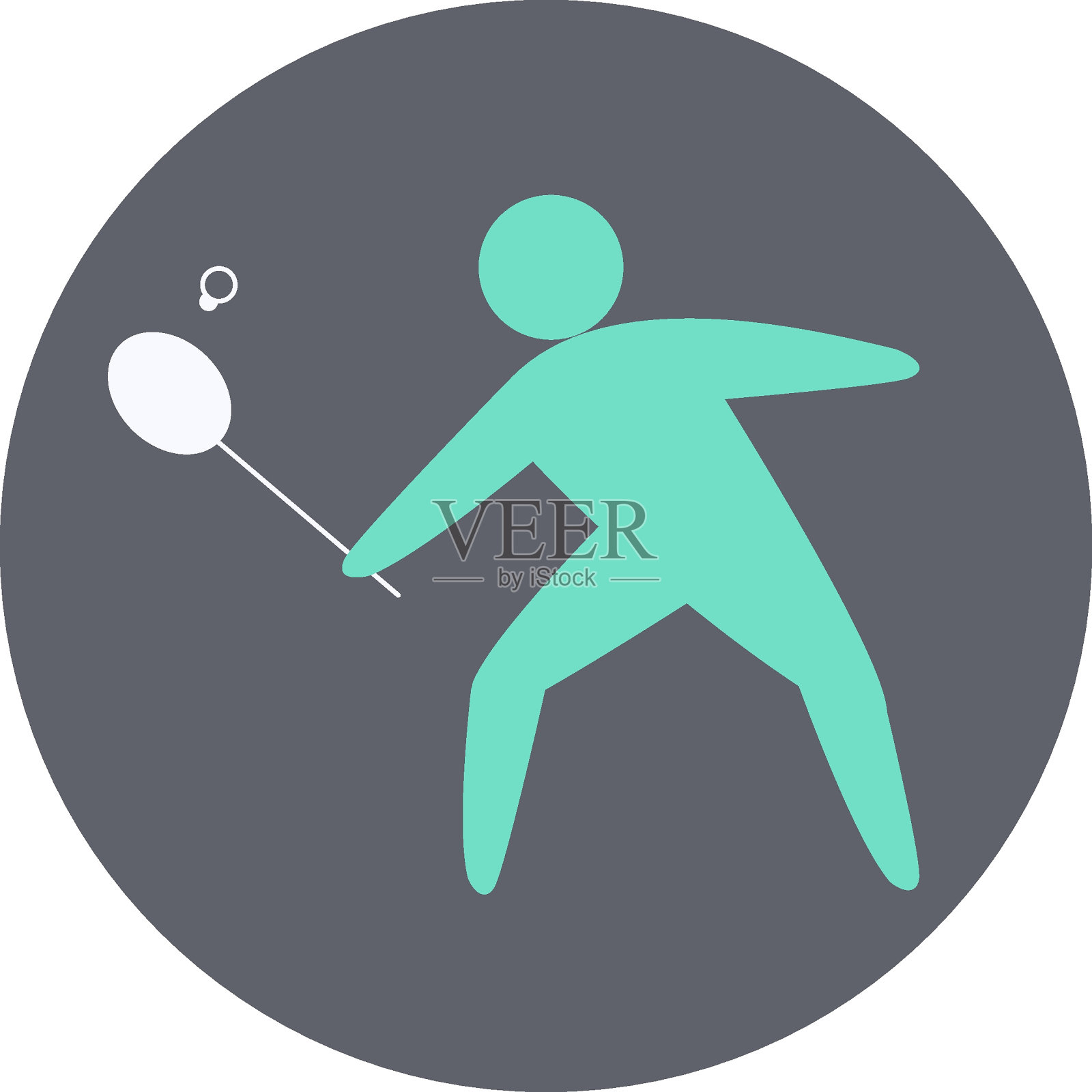 羽毛球图标。夏季奥运会。插画图片素材