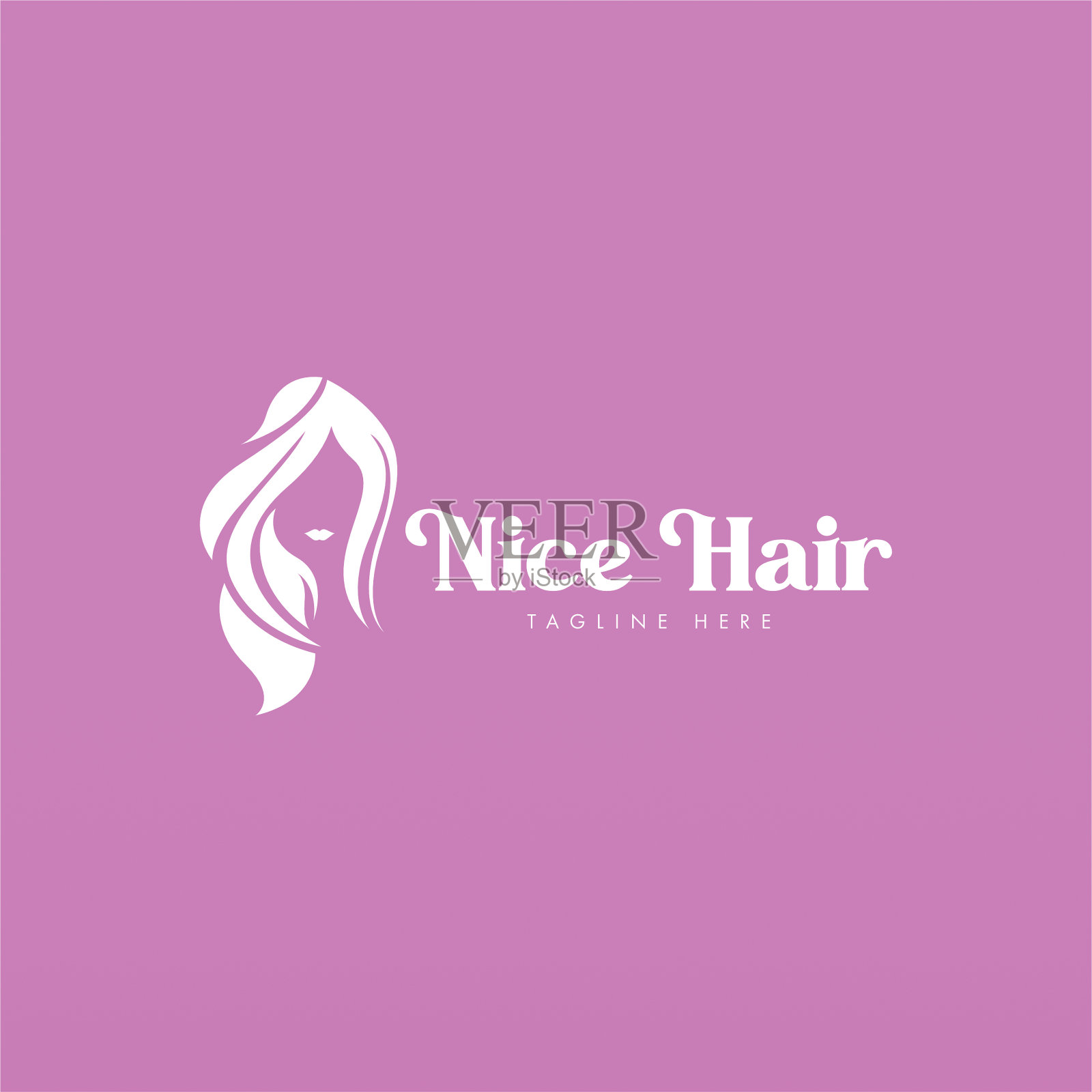 女性发型标志设计理念插画图片素材