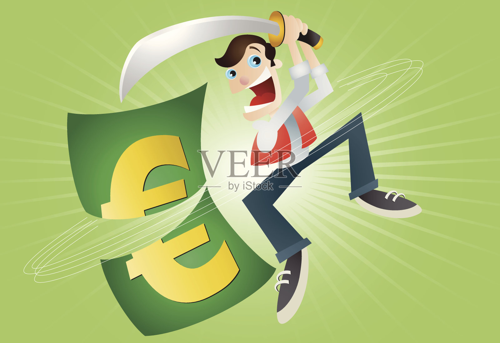 Slashing欧元插画图片素材