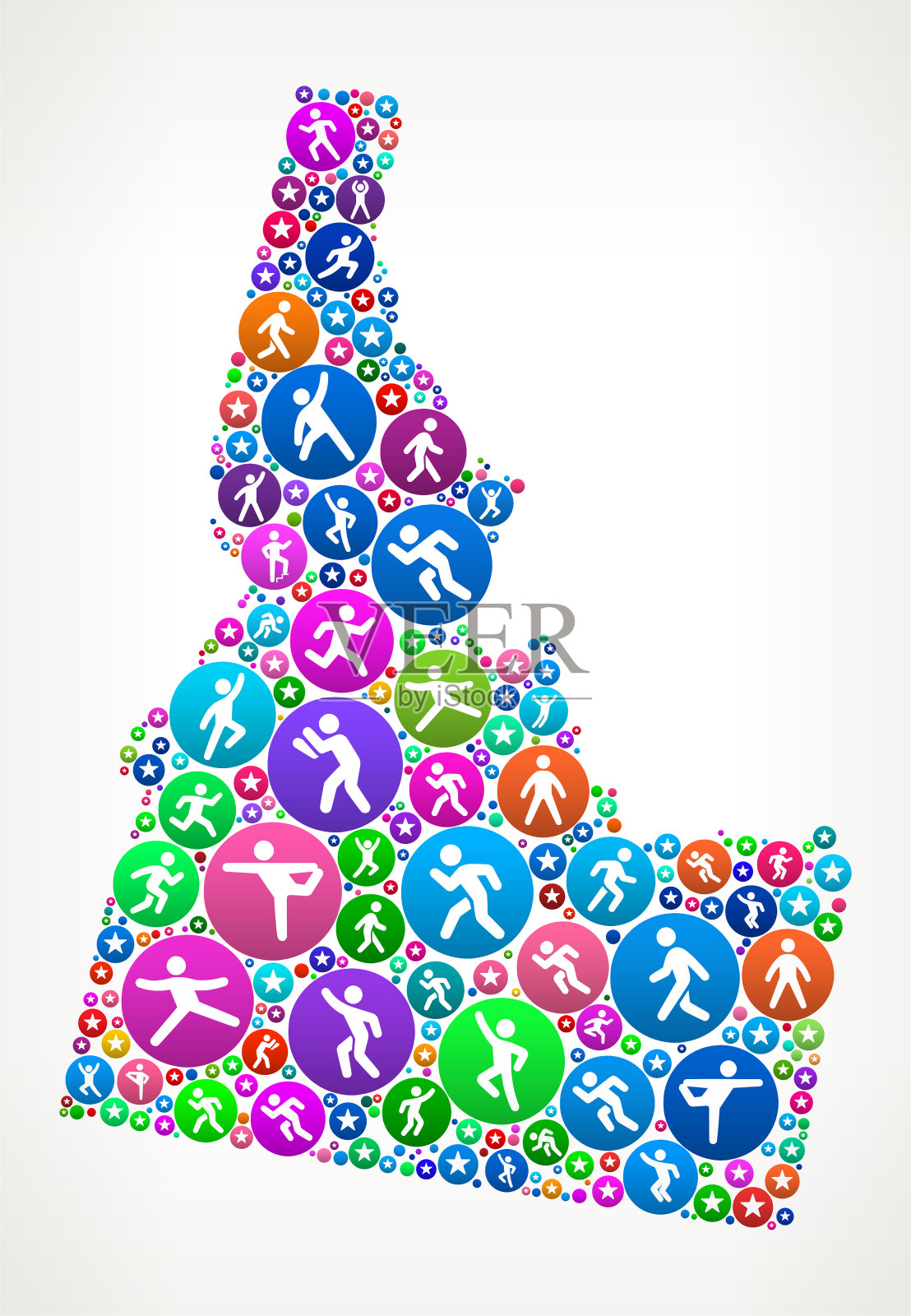 爱达荷人运动健身图标背景插画图片素材