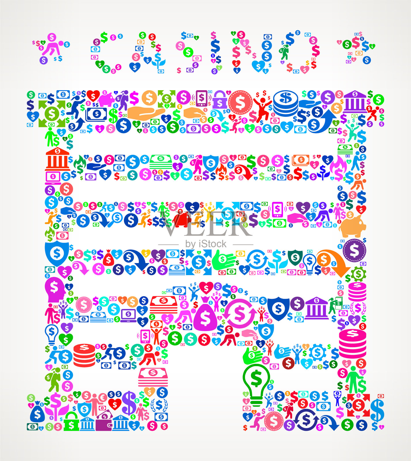 赌场建设金钱矢量图标模式插画图片素材