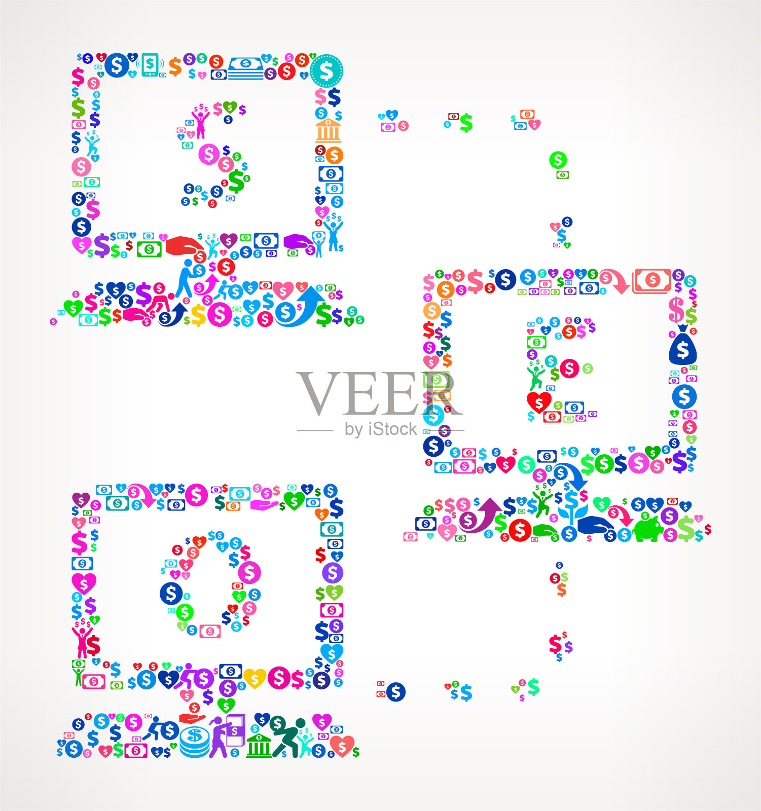 搜索引擎优化:金钱矢量图标图案插画图片素材