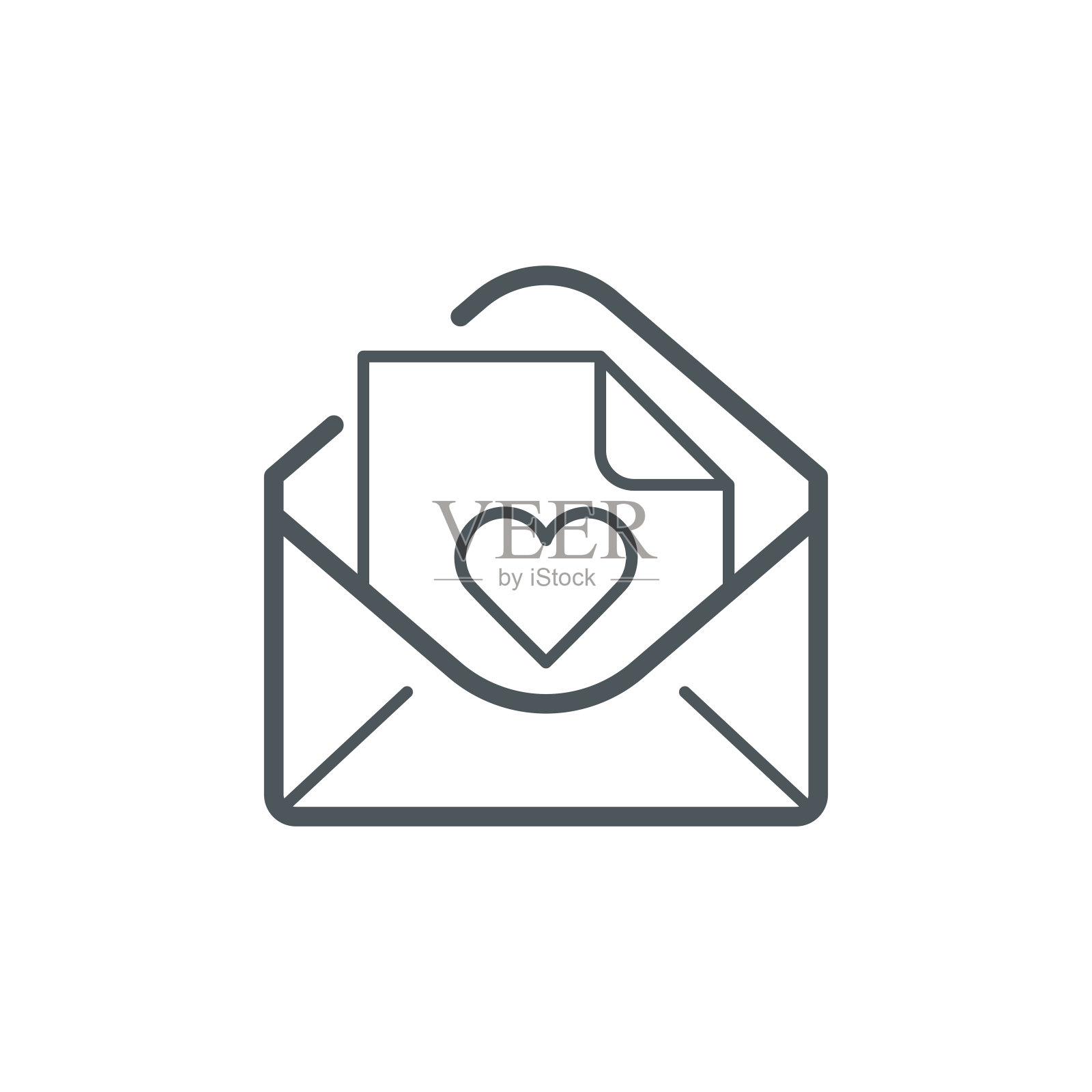 信封中的情书图标插画图片素材