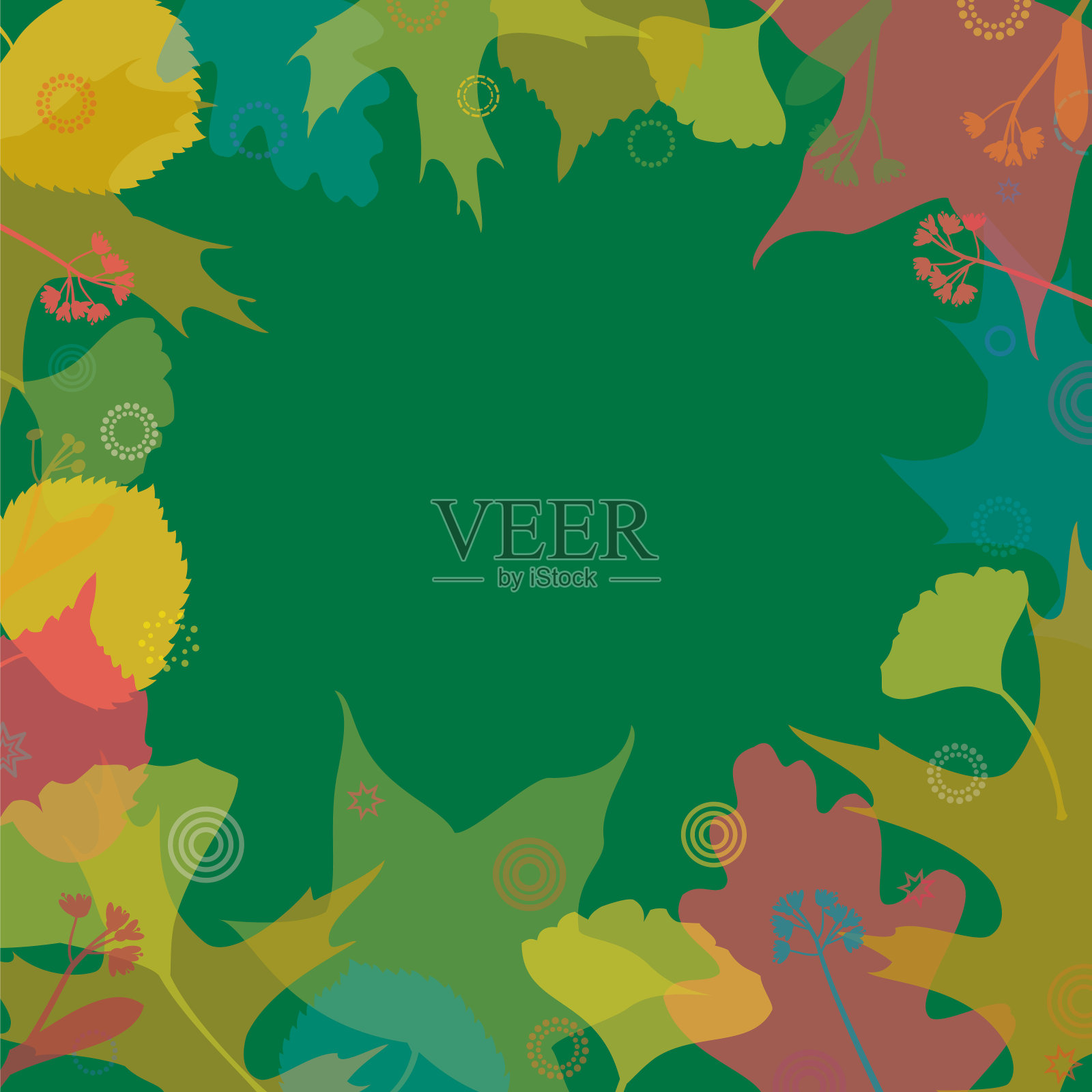 春夏叶插画图片素材