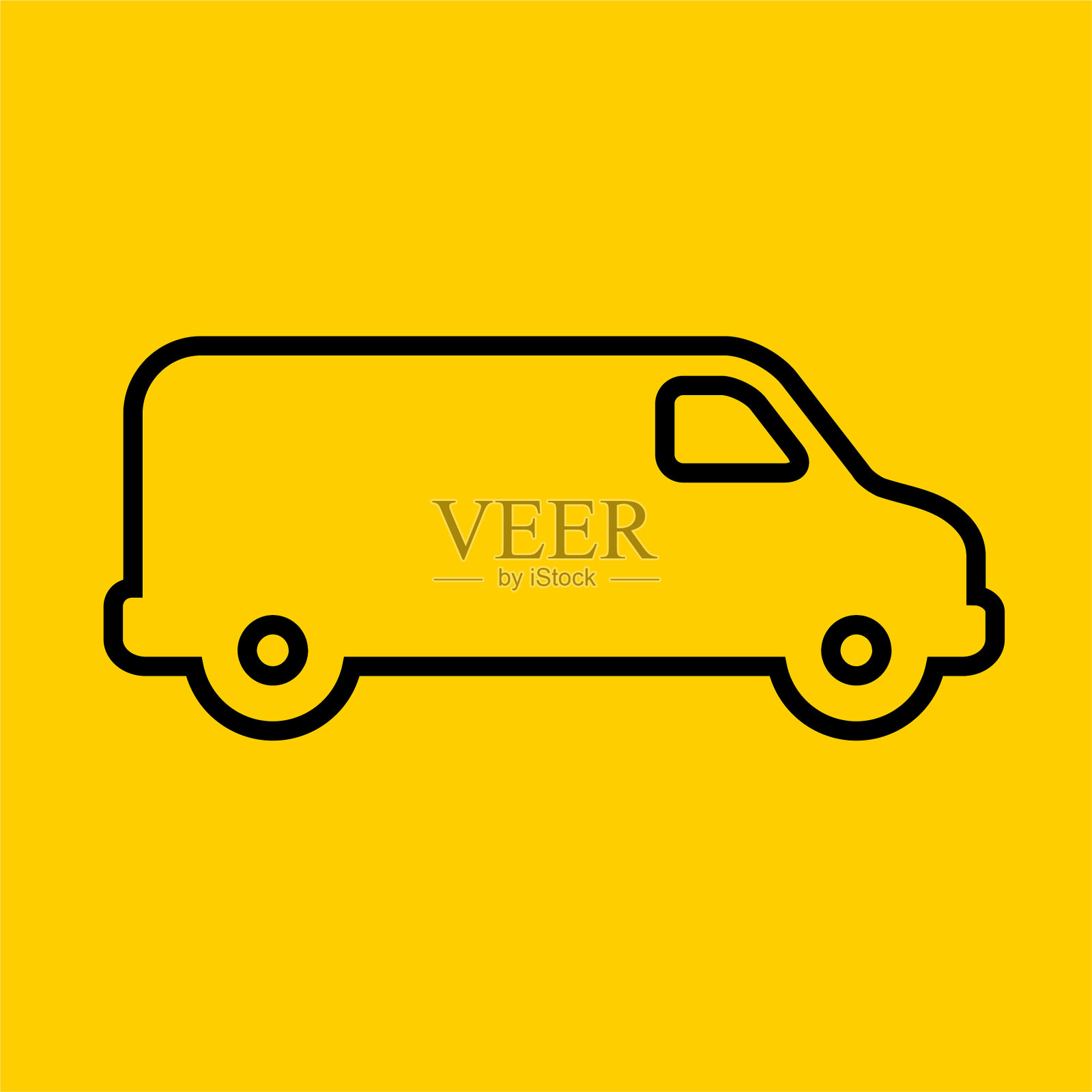 送货货车侧视图图标插画图片素材