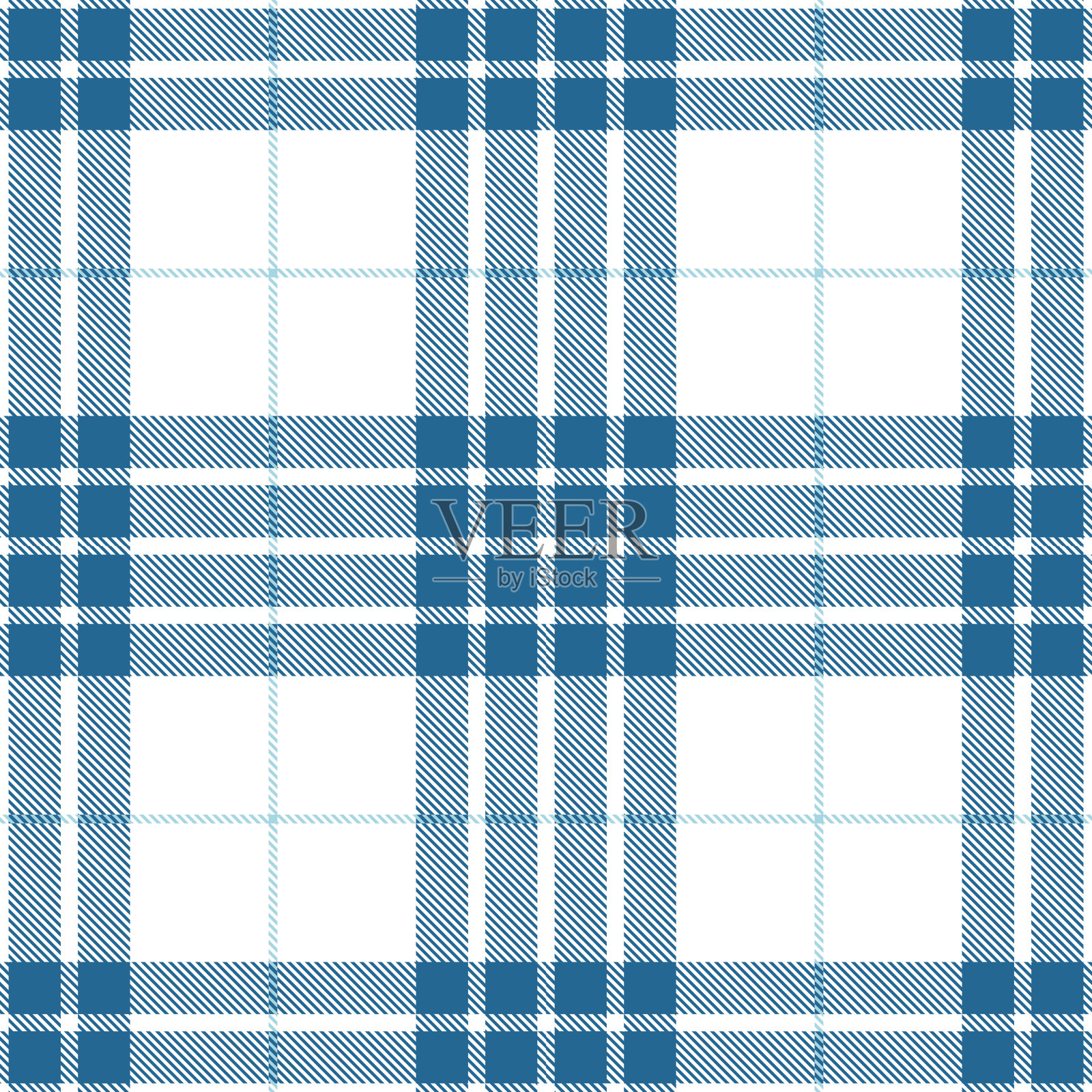 浅蓝色苏格兰格纹织物图案插画图片素材