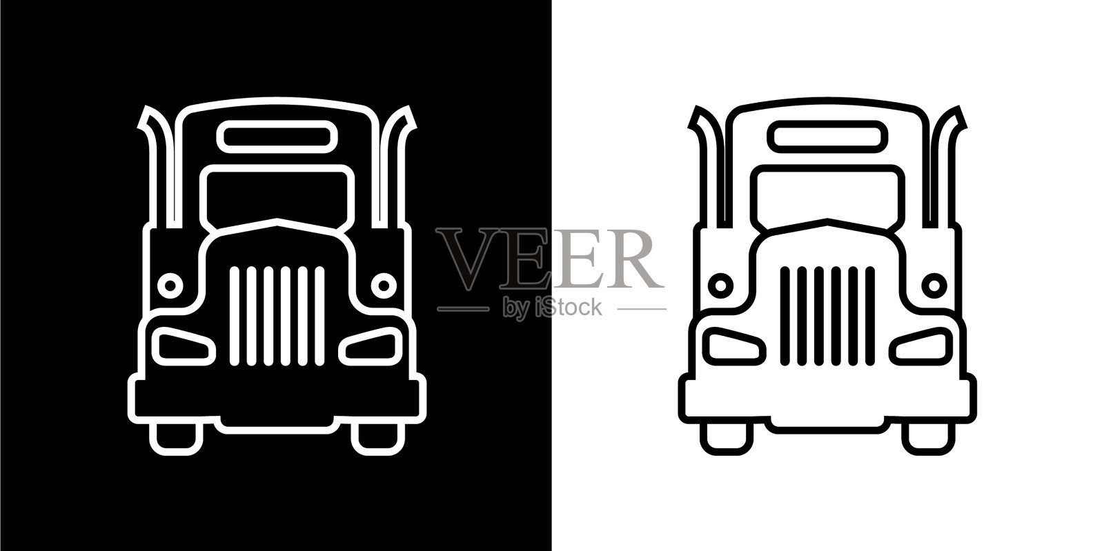 卡车18 Wheeler图标插画图片素材