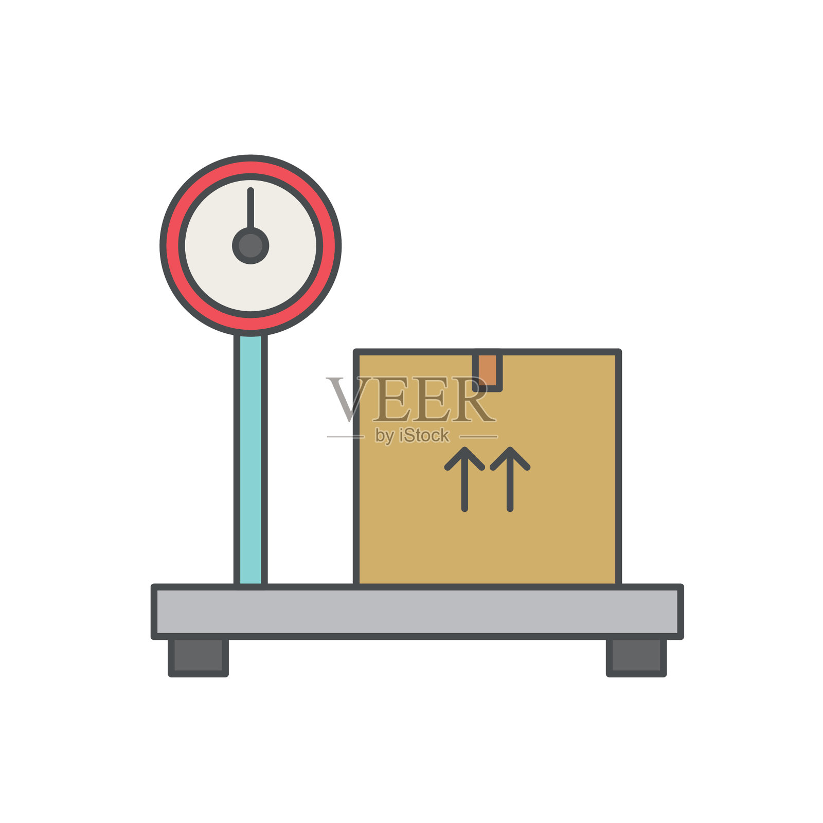 航运称重秤物流交付和运输细线图标插画图片素材