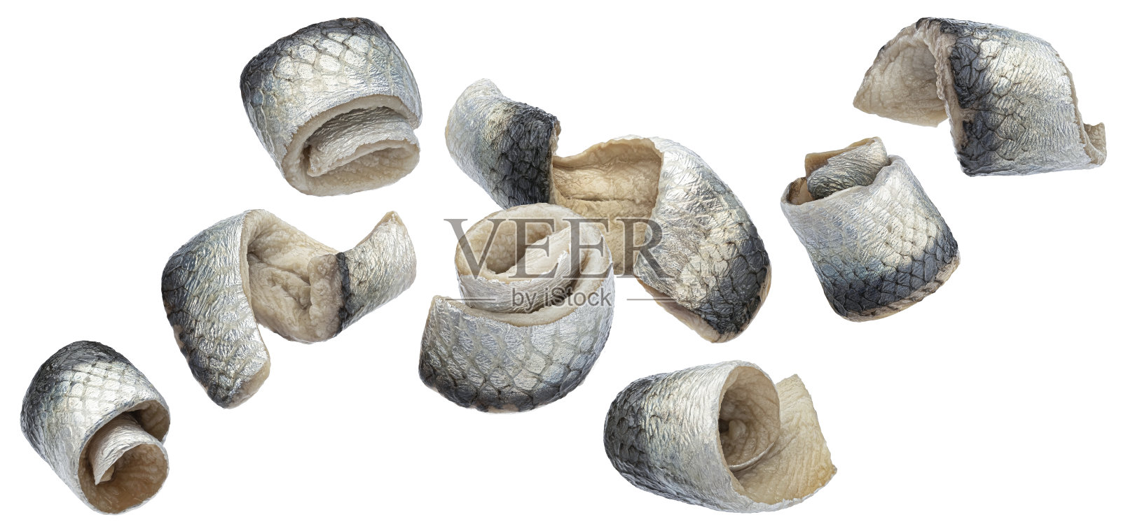 盐鲱鱼卷孤立的白色背景与剪辑路径,全景深照片摄影图片