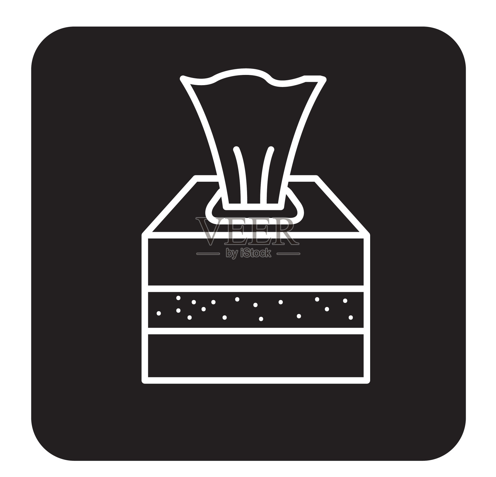 感冒和流感病毒盒的面部组织线艺术图标图标素材