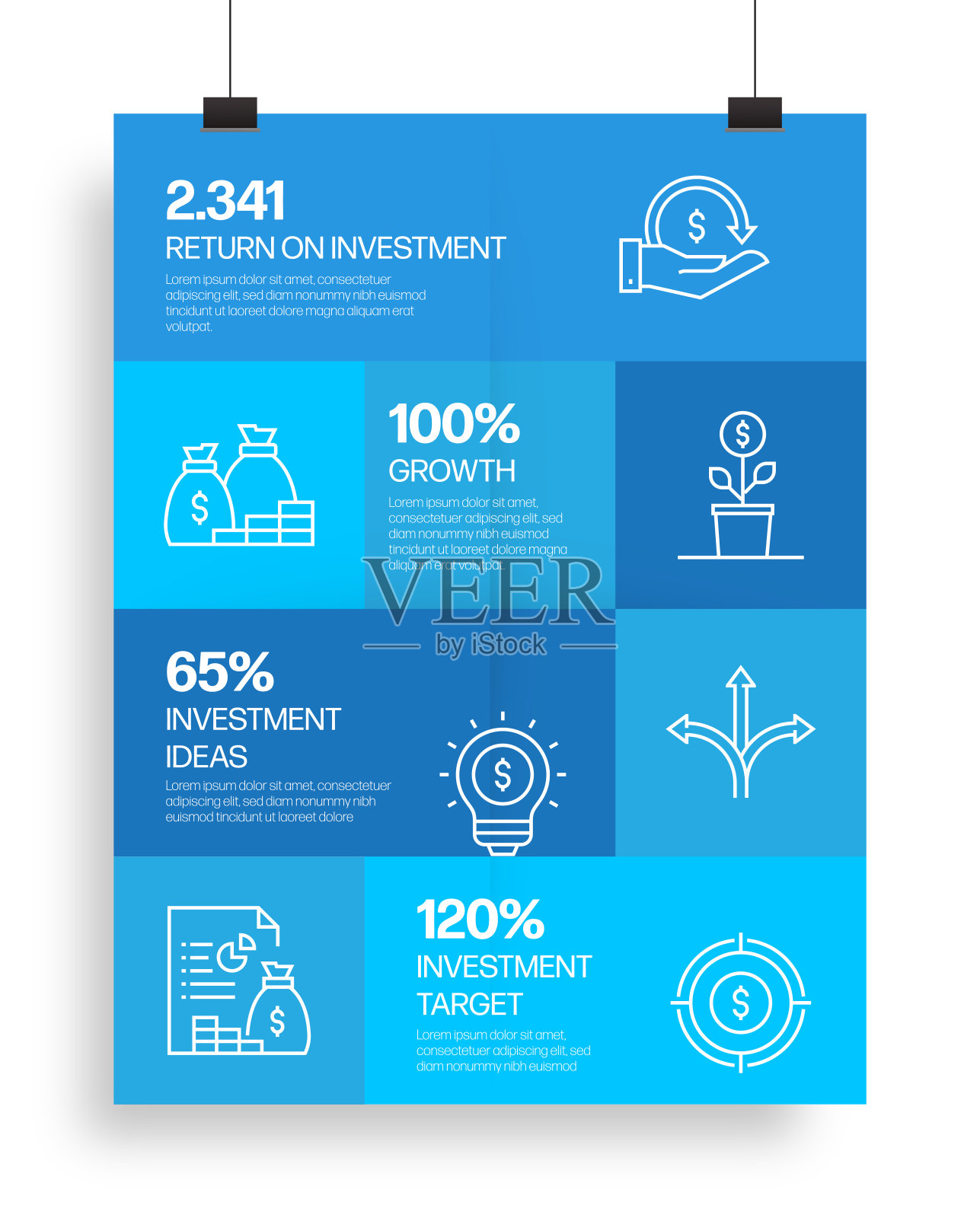 投资相关流程信息图模板。过程时间图。使用线性图标的工作流布局插画图片素材
