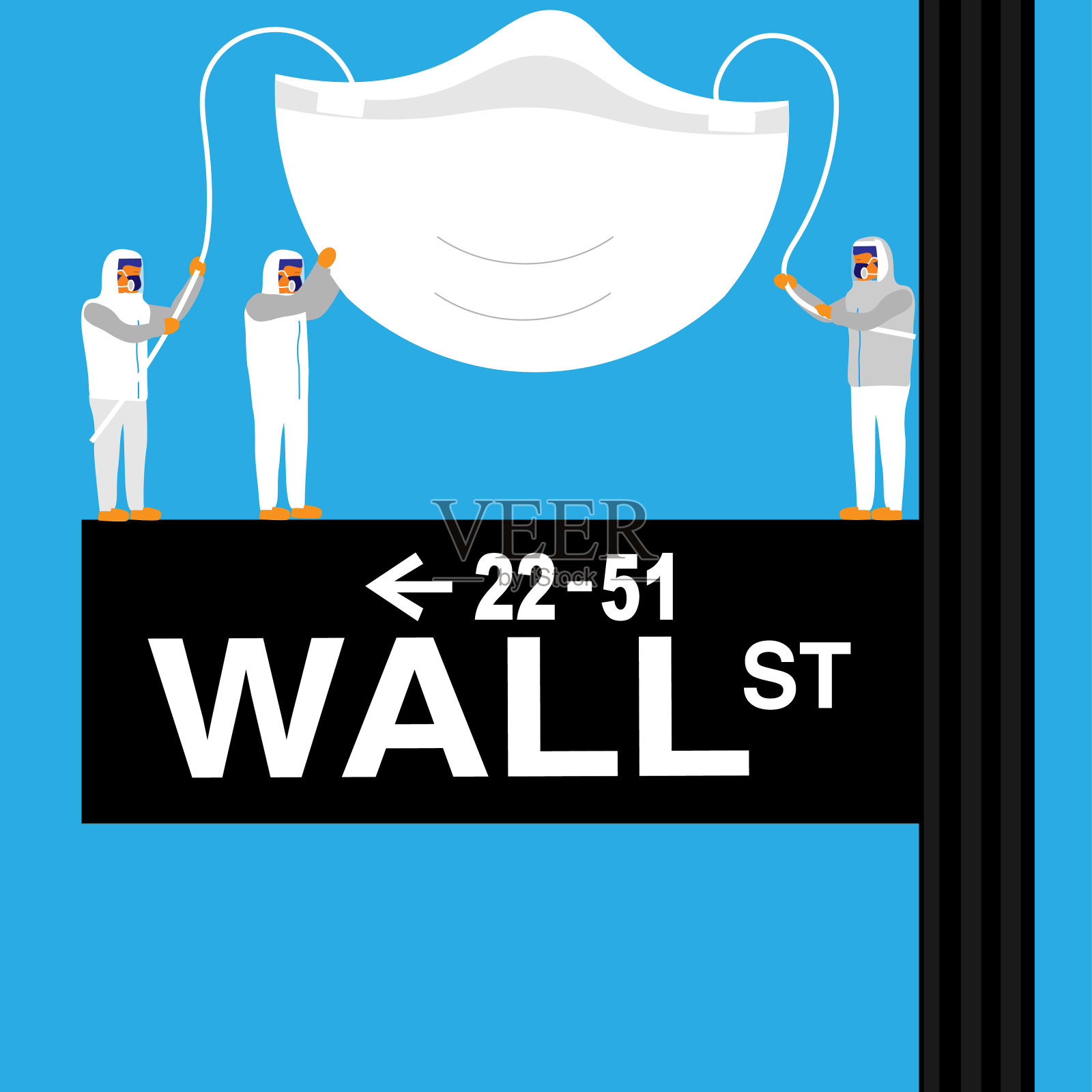 保护华尔街插画图片素材