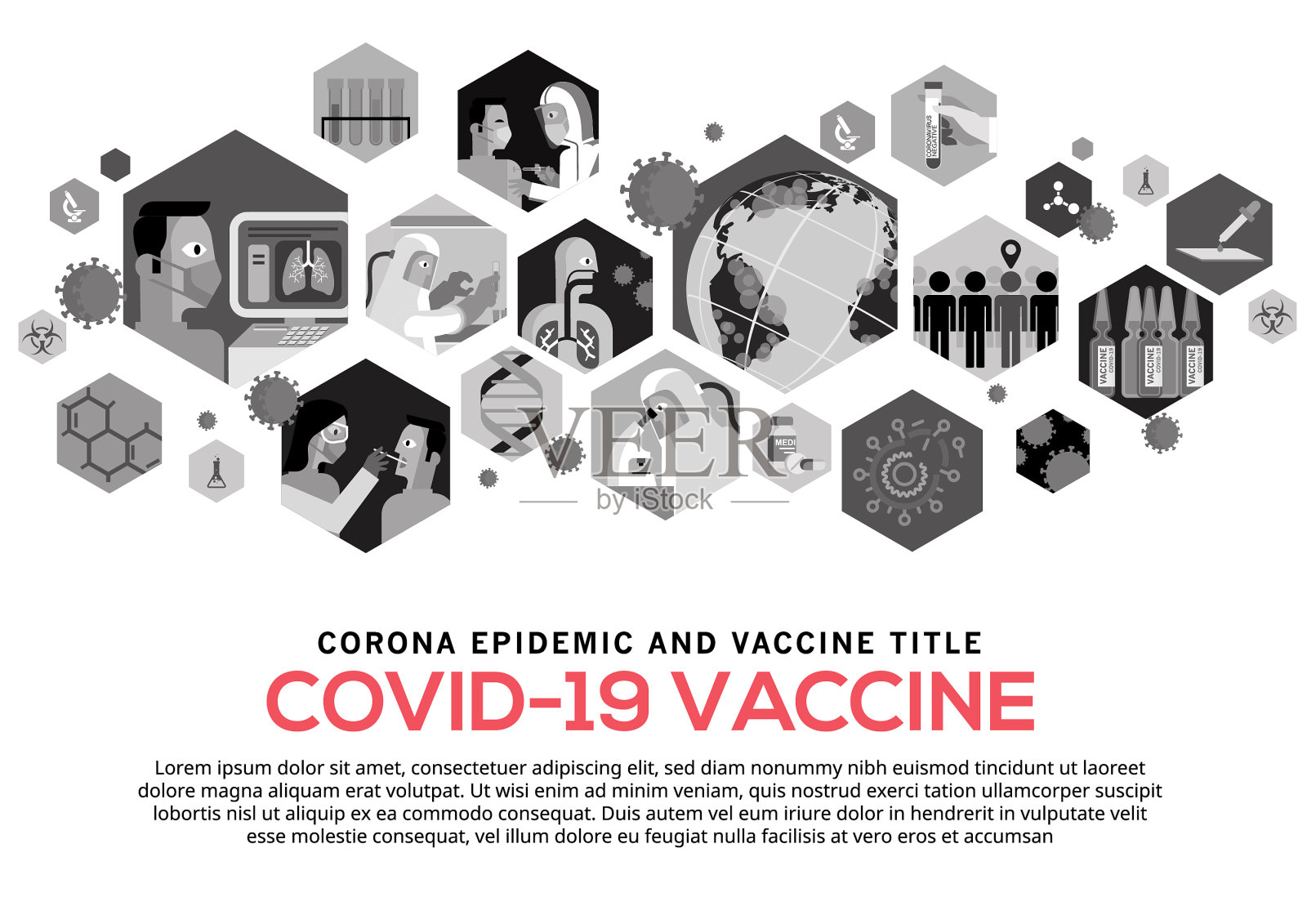 电晕疫苗复制空间插画图片素材