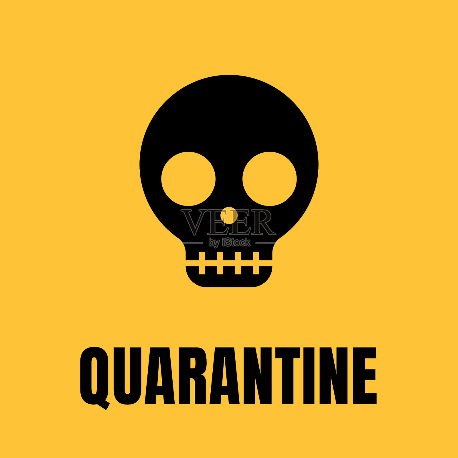 隔离人类头骨标志设计插画图片素材