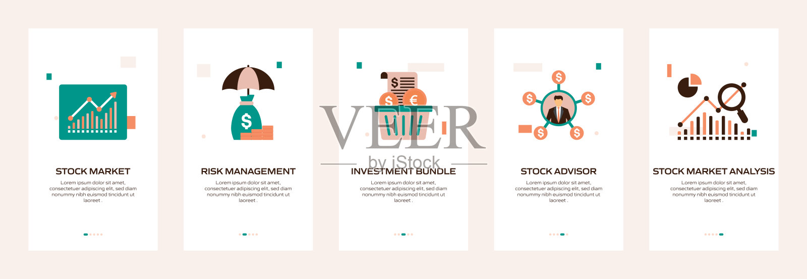 带有平面图标的移动应用页面屏幕。用户体验,用户界面设计模板矢量插图插画图片素材