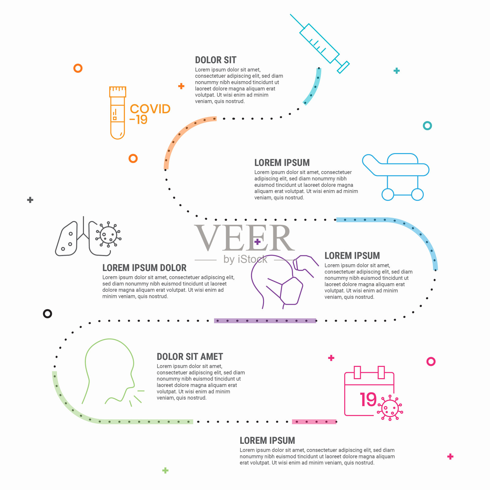 Covid-19信息图冠状病毒2019细线矢量图标库存插图插画图片素材