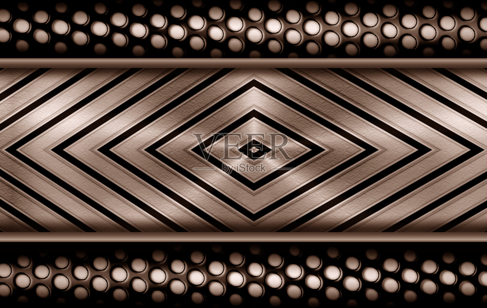 闪亮抽象金属背景线和圆形网格。插画图片素材