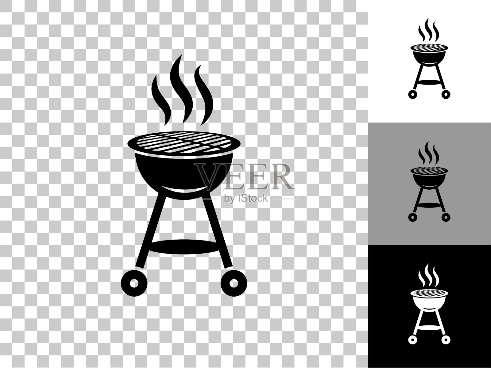 格栅图标上的棋盘透明背景插画图片素材