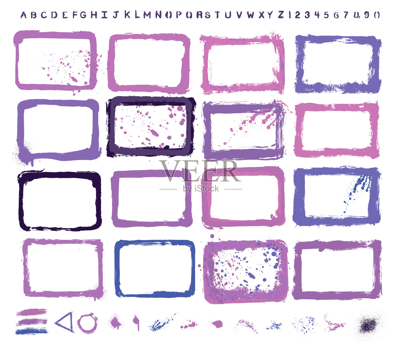 矢量绘制帧用于布局集合和下降集合插画图片素材