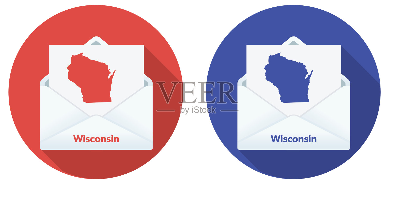 美国选举邮件投票:威斯康辛州插画图片素材