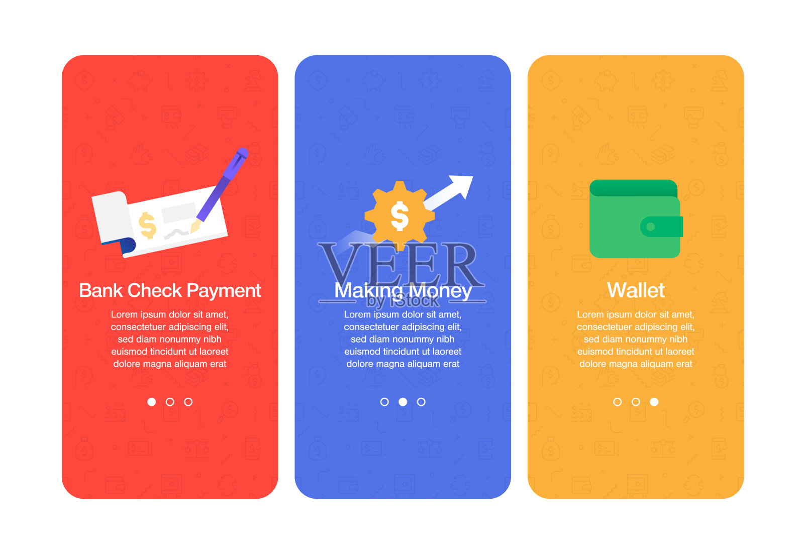 与银行和金融相关的网站和移动应用程序的登录屏幕插画图片素材