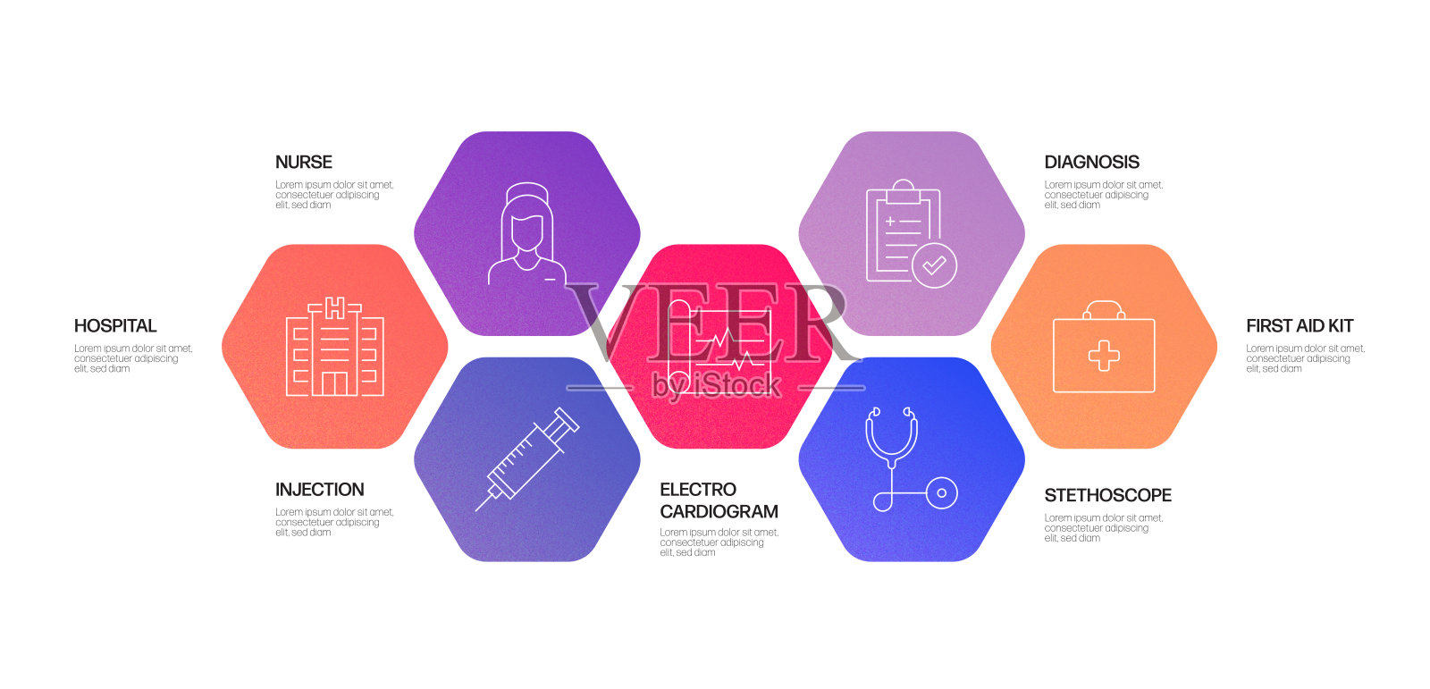 医疗保健和医疗概念信息图设计矢量插图插画图片素材