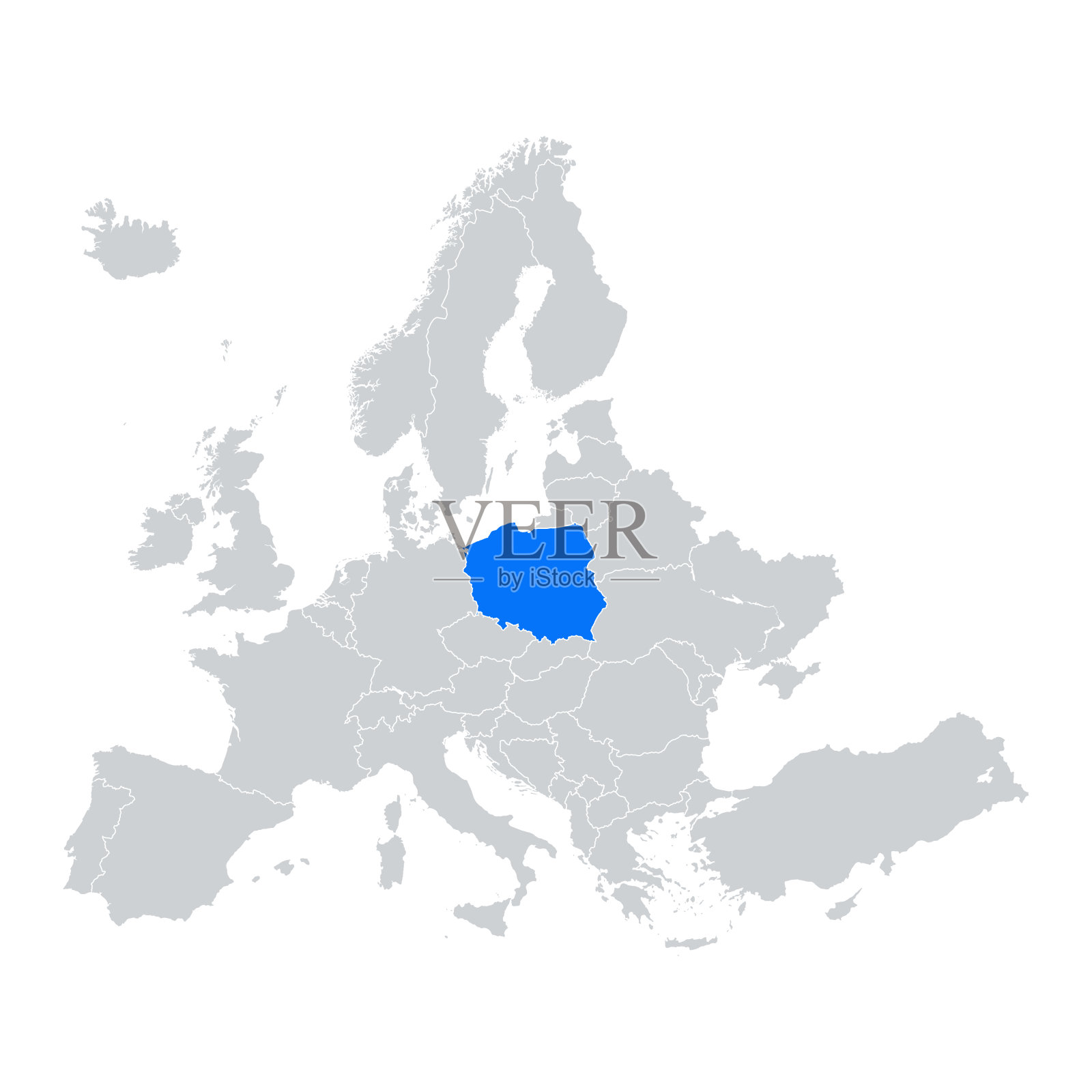 波兰的地图插画图片素材