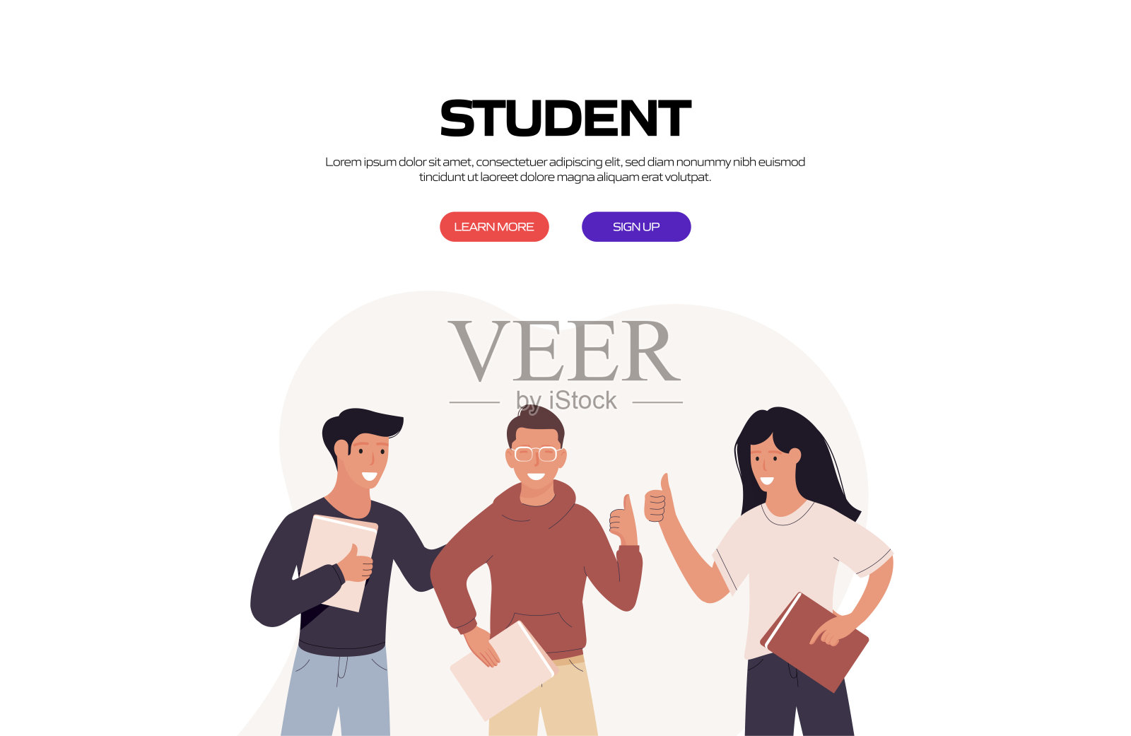 学生相关矢量插图的着陆页模板,网站横幅,广告和营销材料,在线广告,商业演示等。插画图片素材