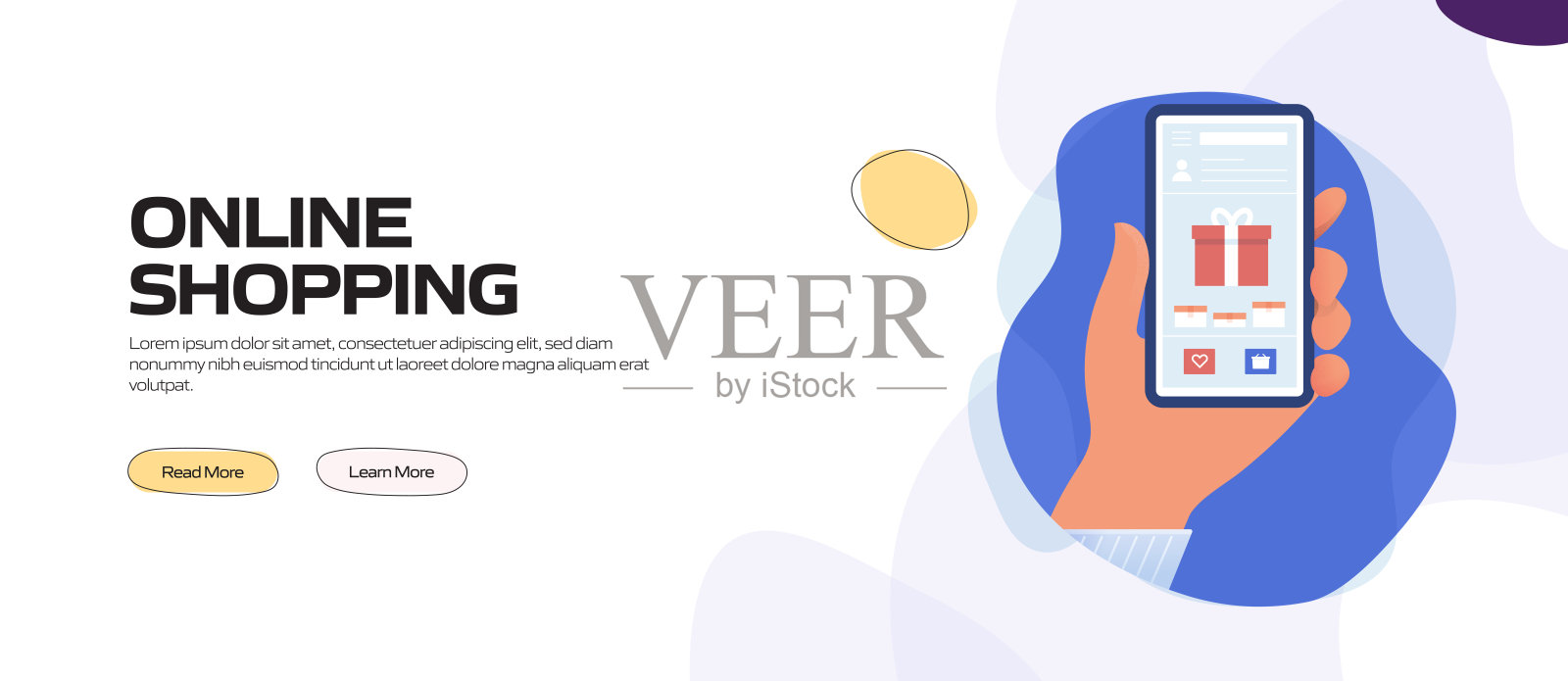 网上购物概念矢量插图网站横幅,广告和营销材料,在线广告,业务演示等。设计模板素材