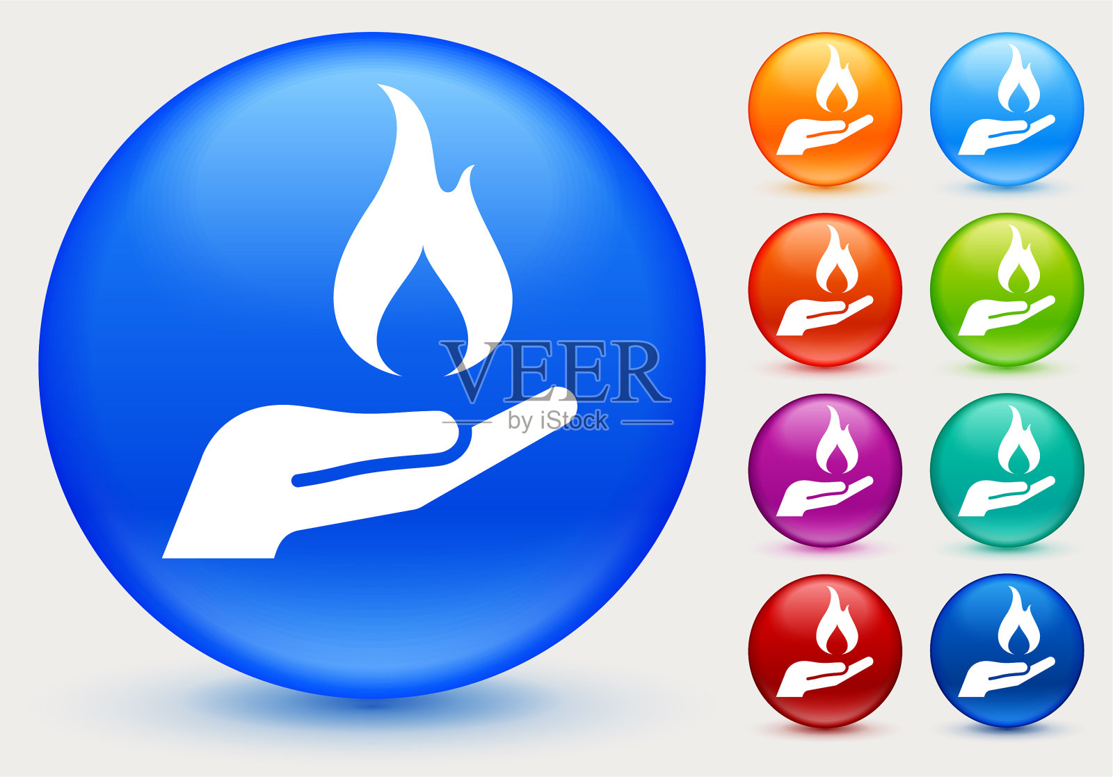 手握火的图标插画图片素材