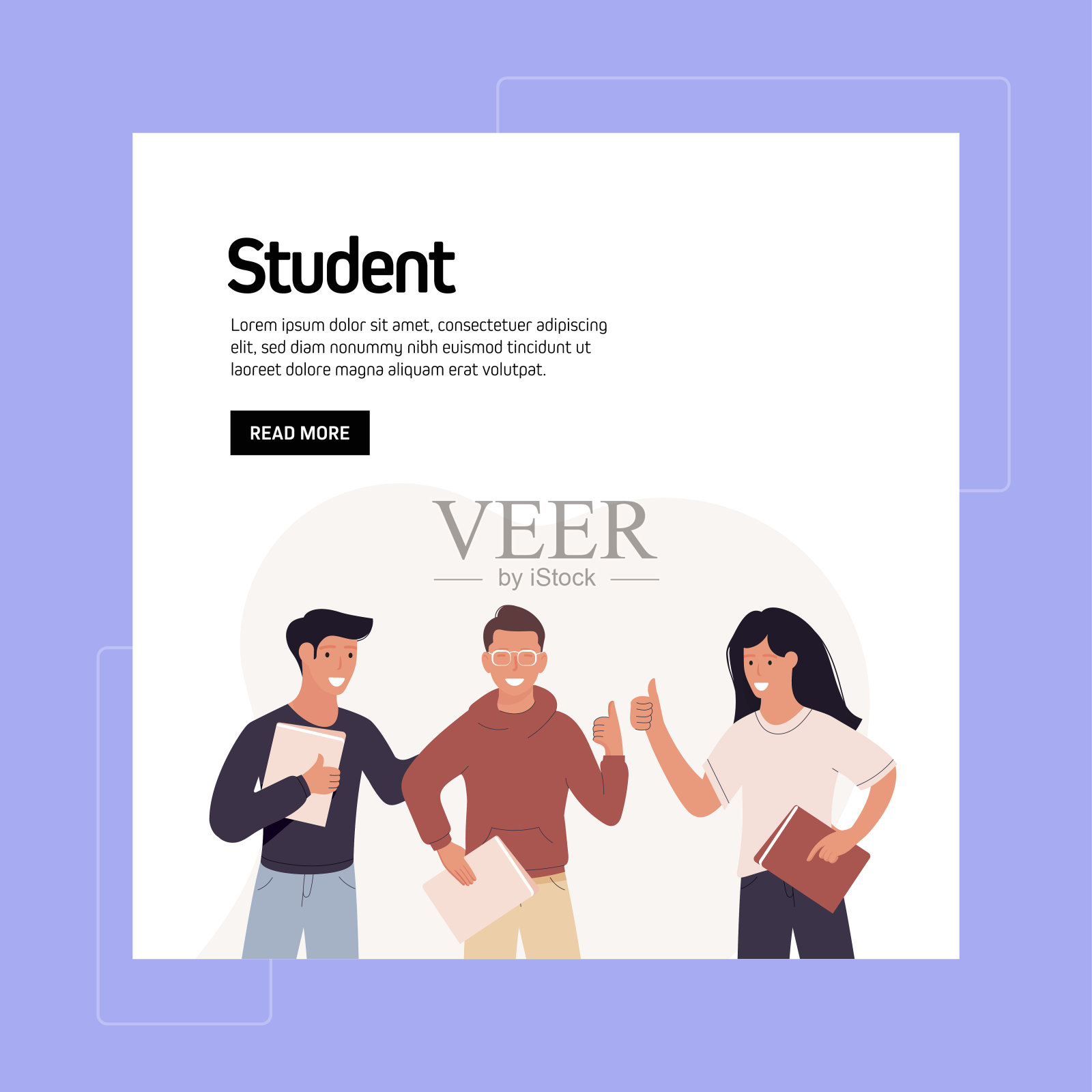 学生相关矢量插图的着陆页模板,网站横幅,广告和营销材料,在线广告,商业演示等。插画图片素材