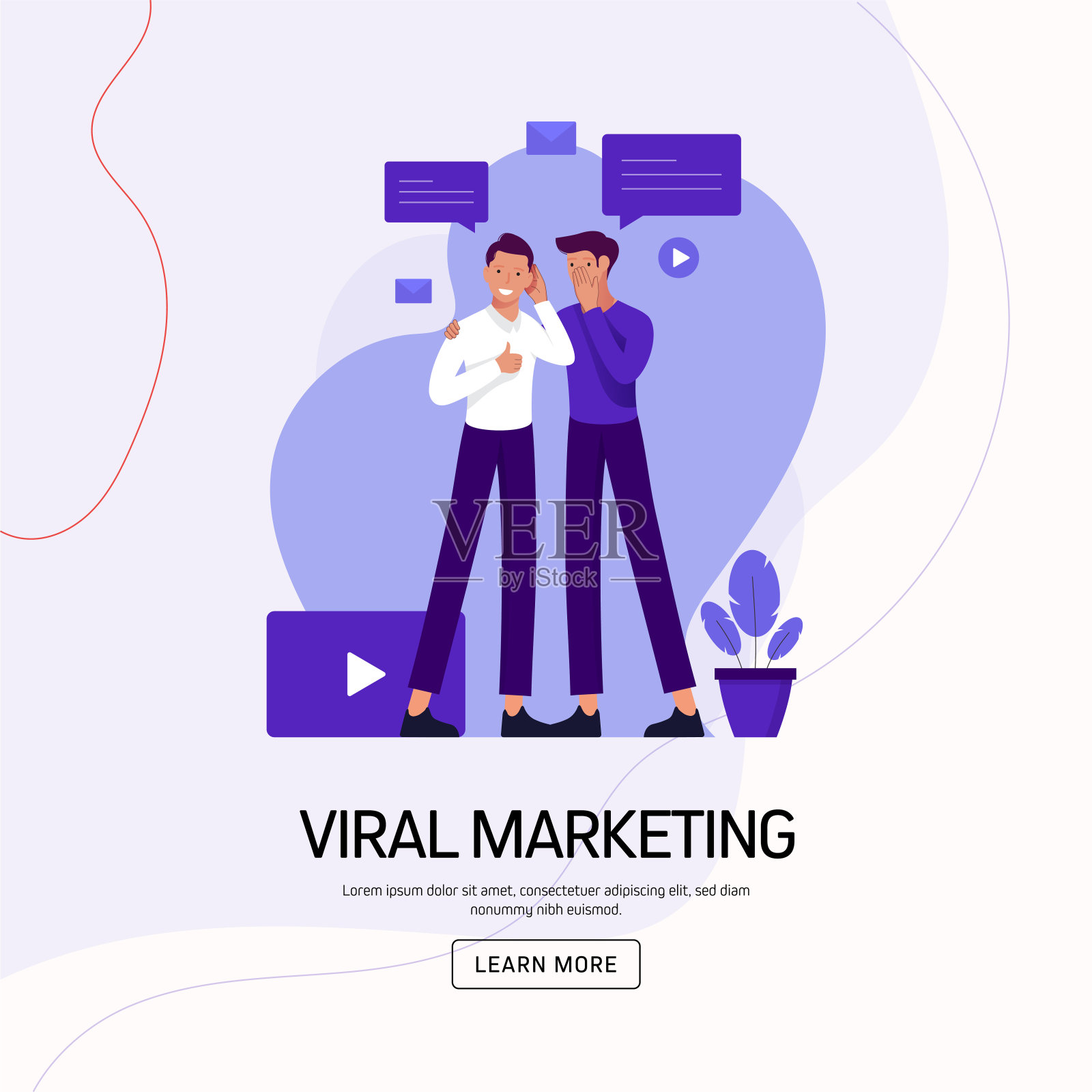 病毒营销概念矢量插图网站横幅,广告和营销材料,在线广告,业务演示等。插画图片素材