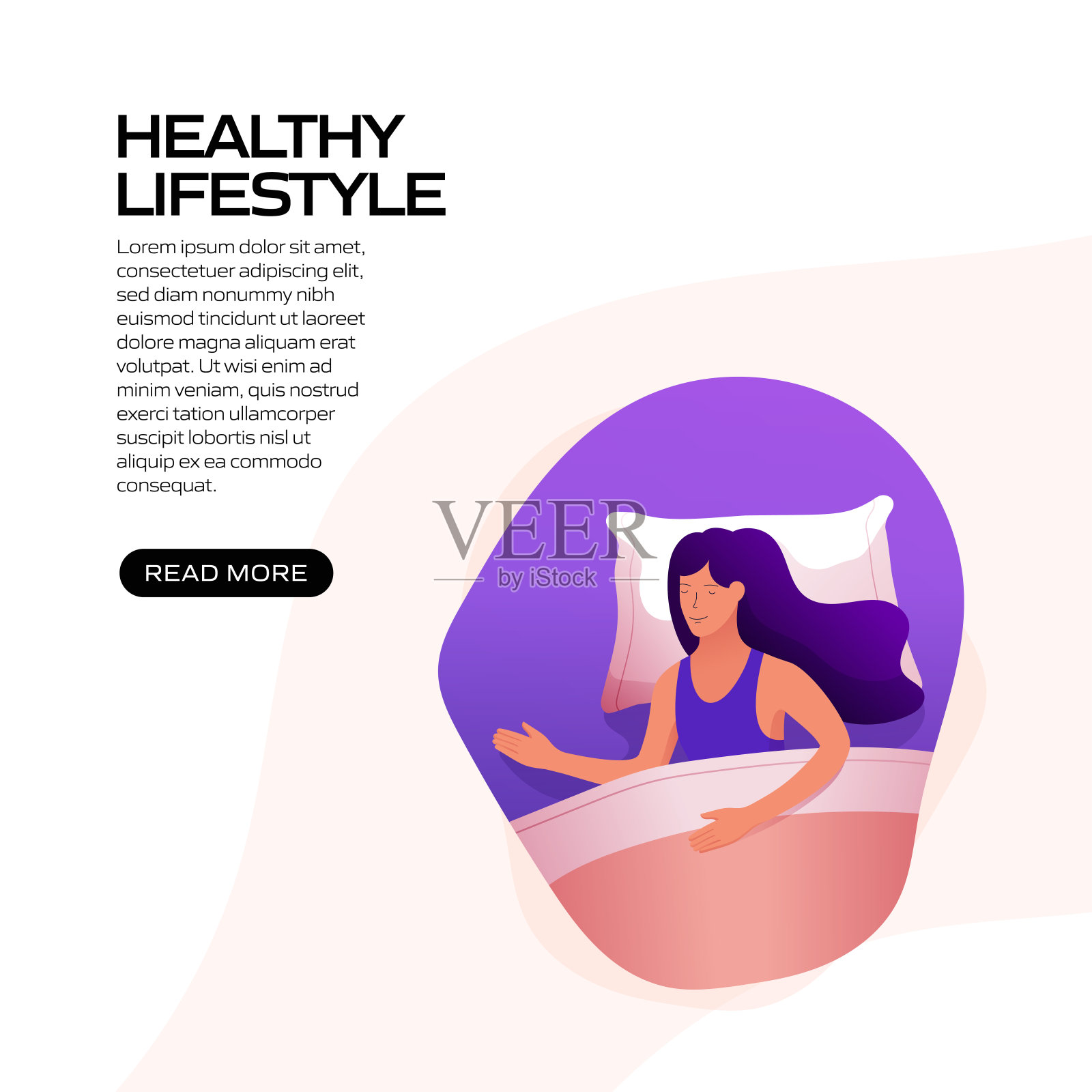 健身和健身概念横幅设计。现代平面风格矢量插图插画图片素材