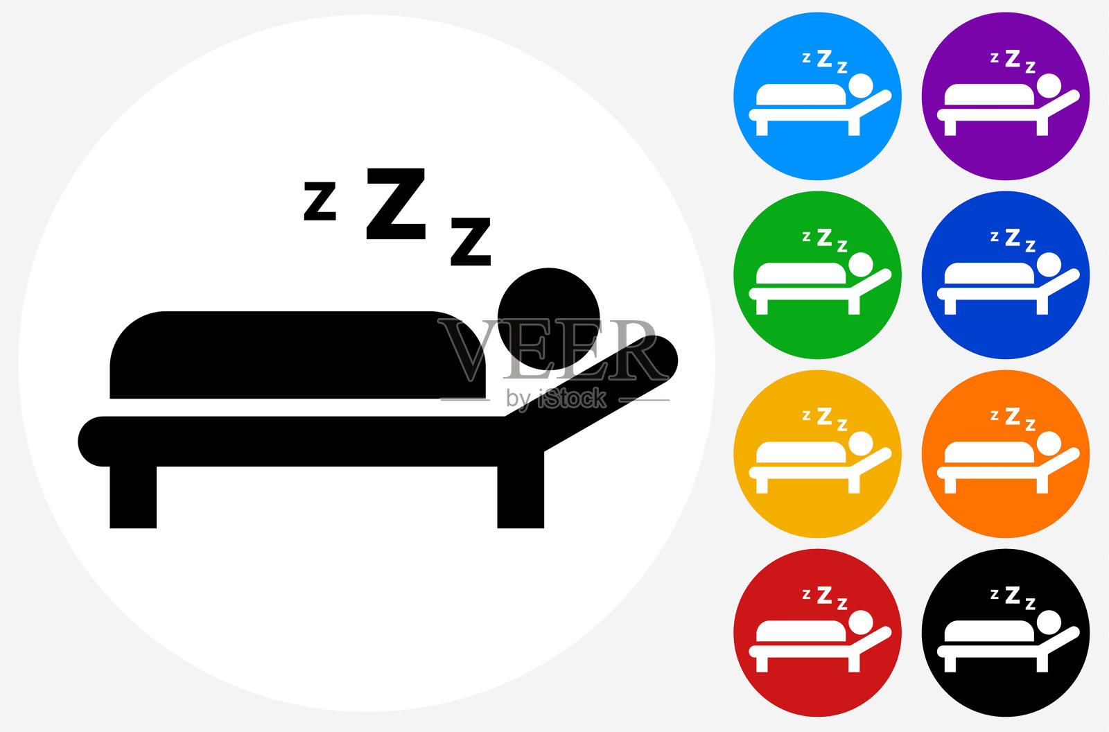 睡觉的图标插画图片素材