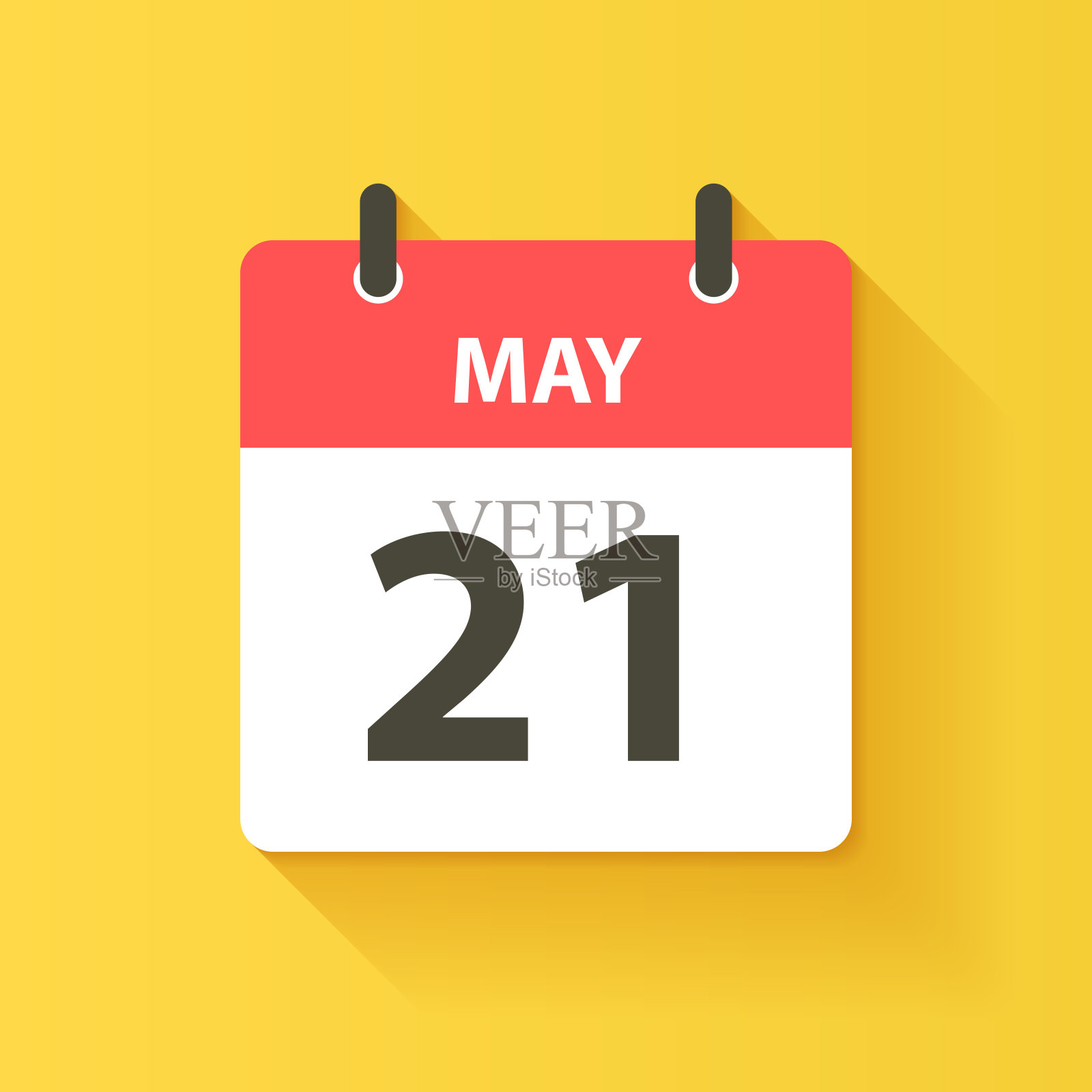 5月21日-扁平化设计风格的每日日历图标插画图片素材