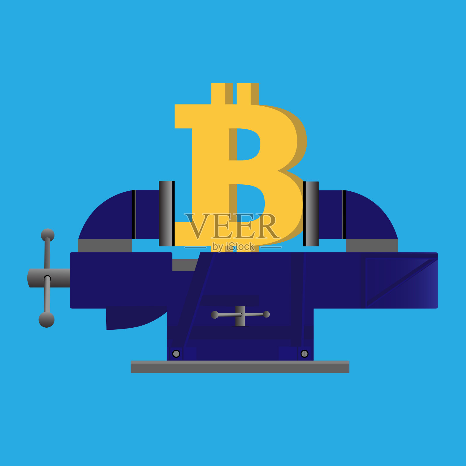 比特币被挤插画图片素材